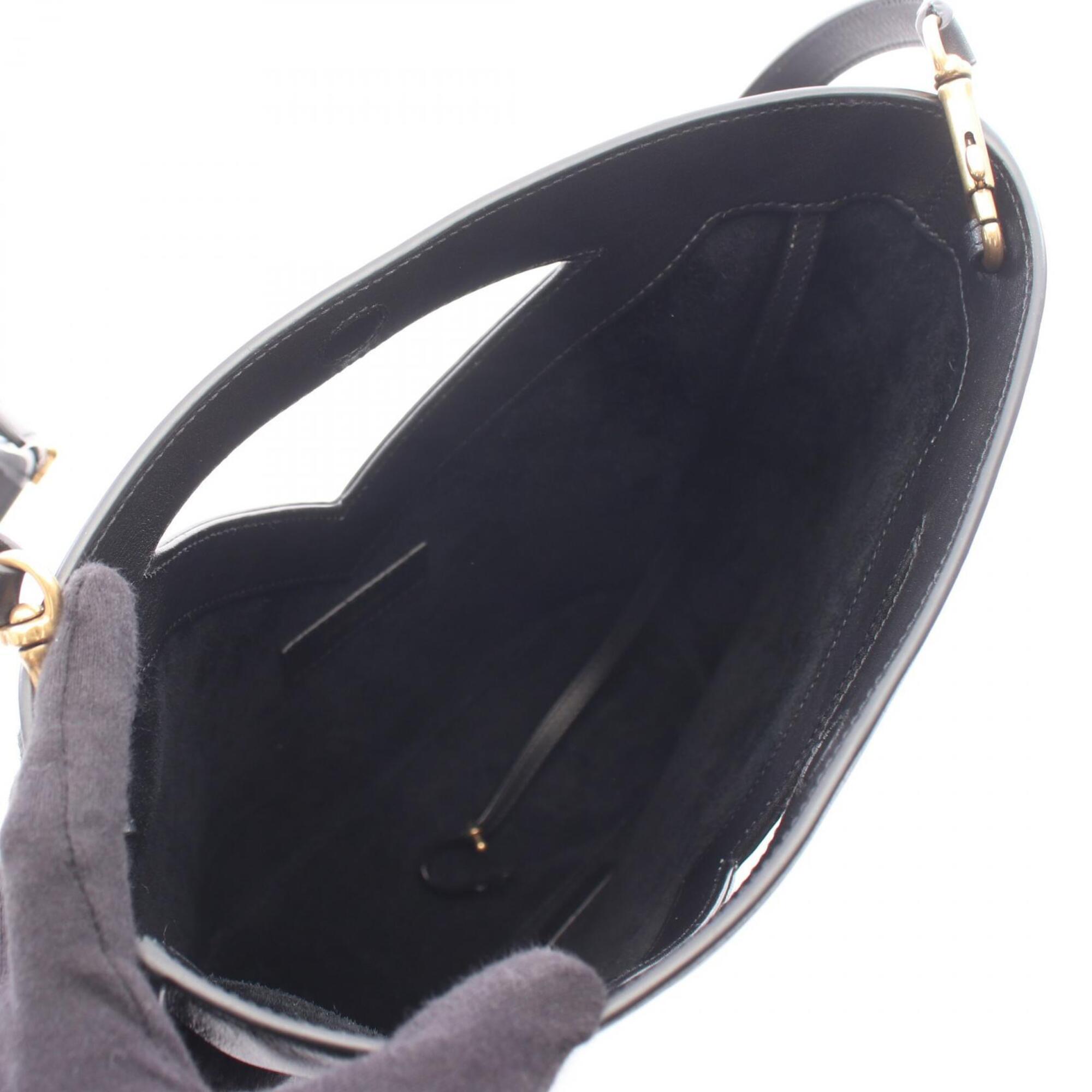 Saint Laurent Black Leather Handbag Pouch (Pre-Owned)