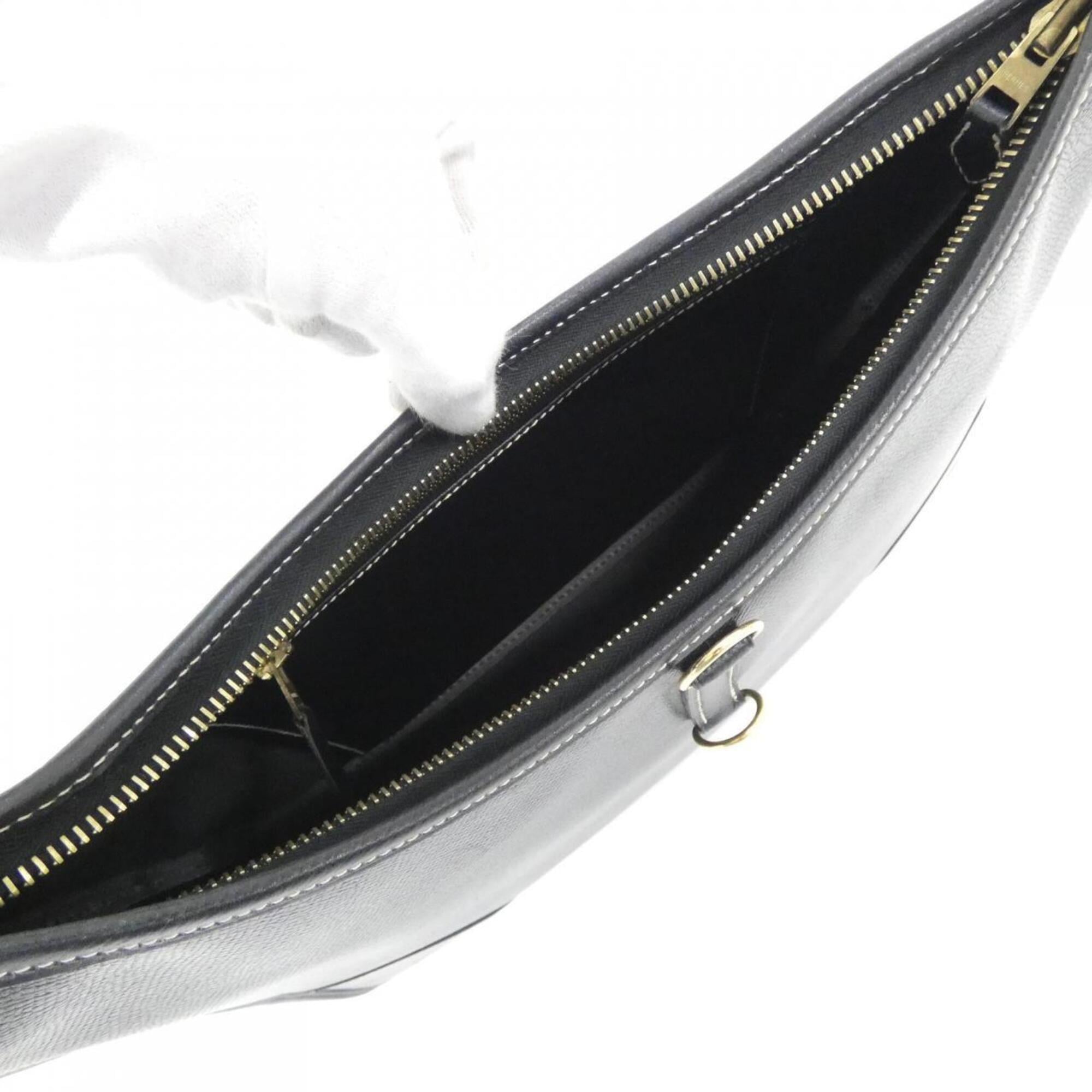 Hermes Black Lisse Leather Shoulder Bag (Pre-Owned)
