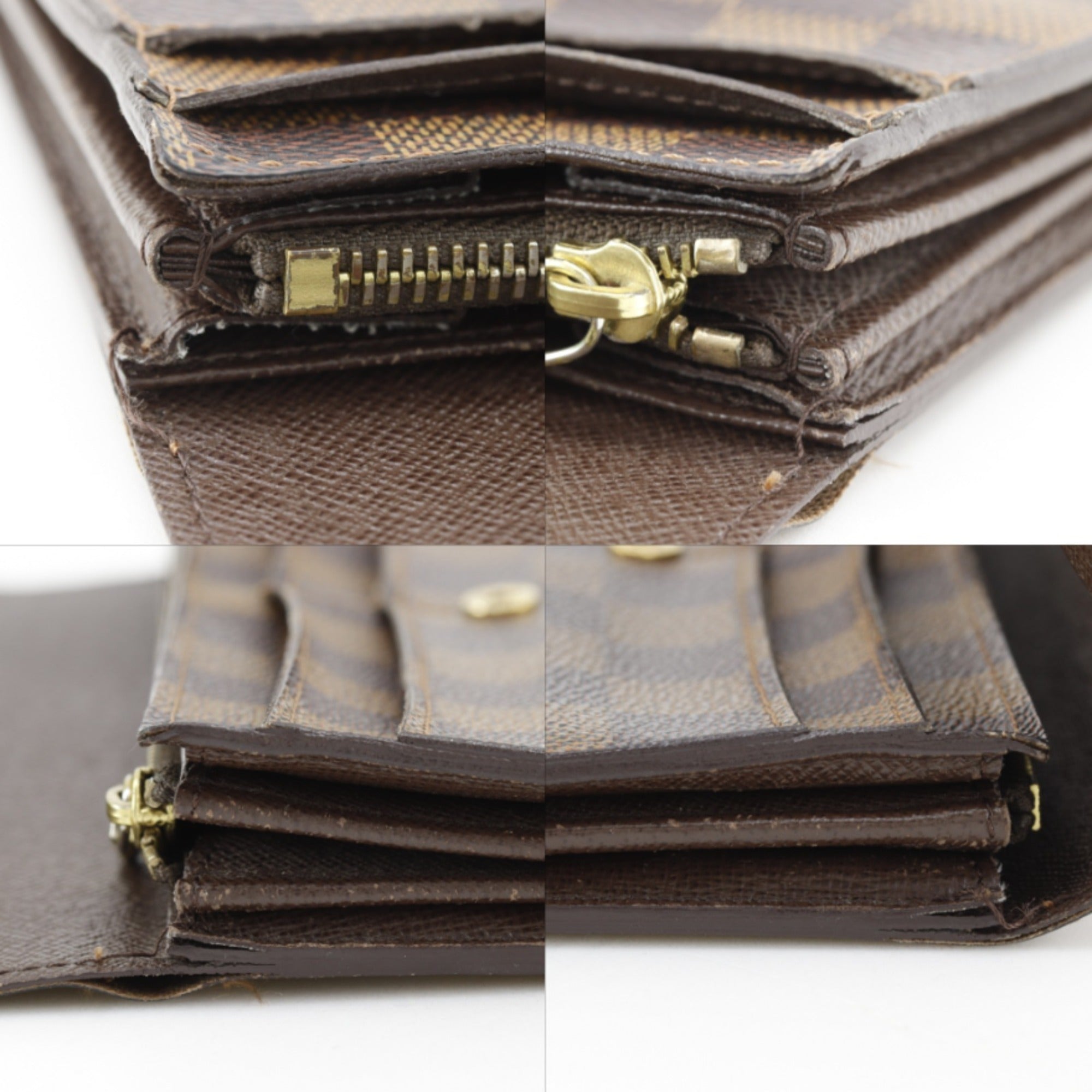 Louis Vuitton Brown Damier Canvas Long Wallet (Bi-Fold) (Pre-Owned)