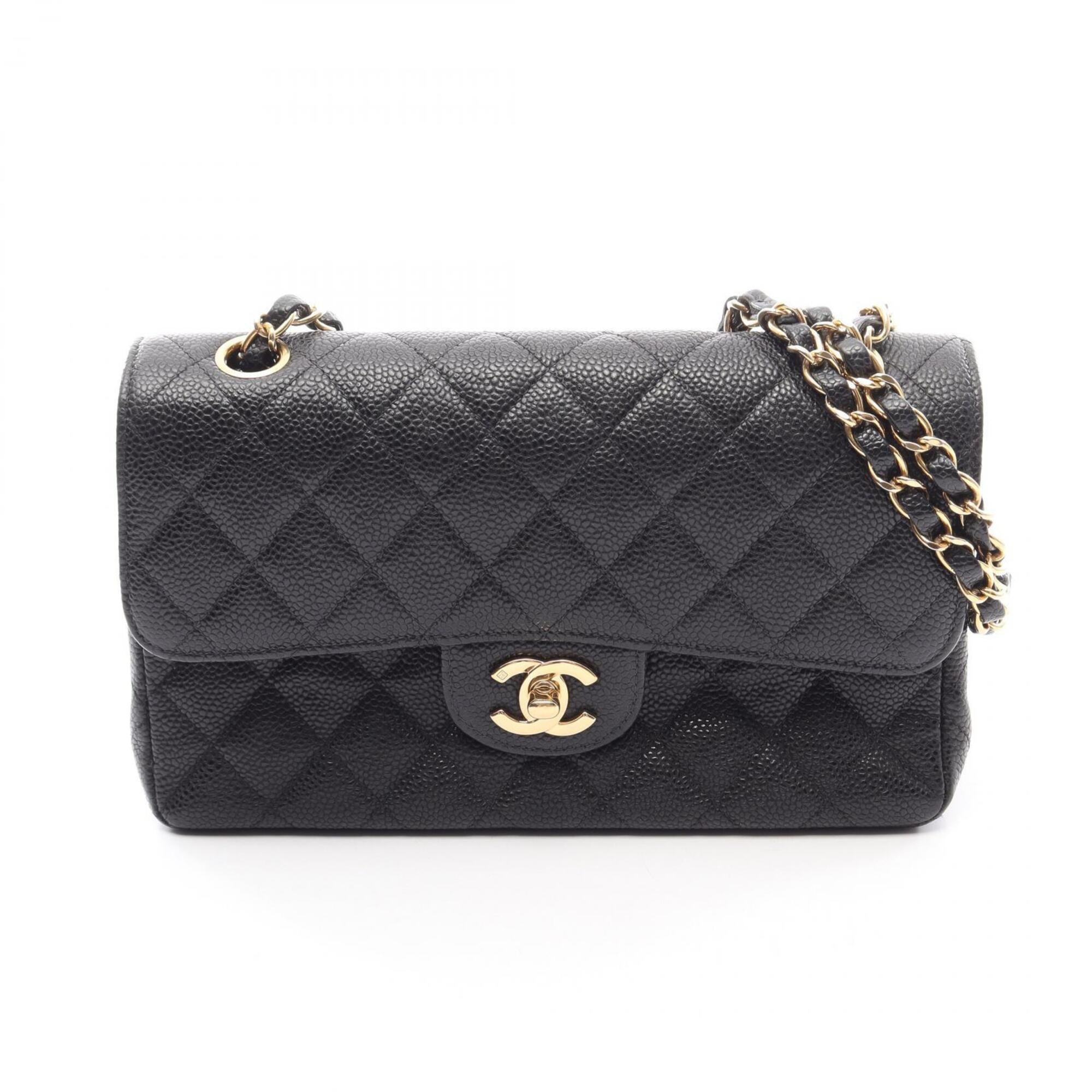 Chanel Black Leather Handbag Shoulder Bag (Pre-Owned)