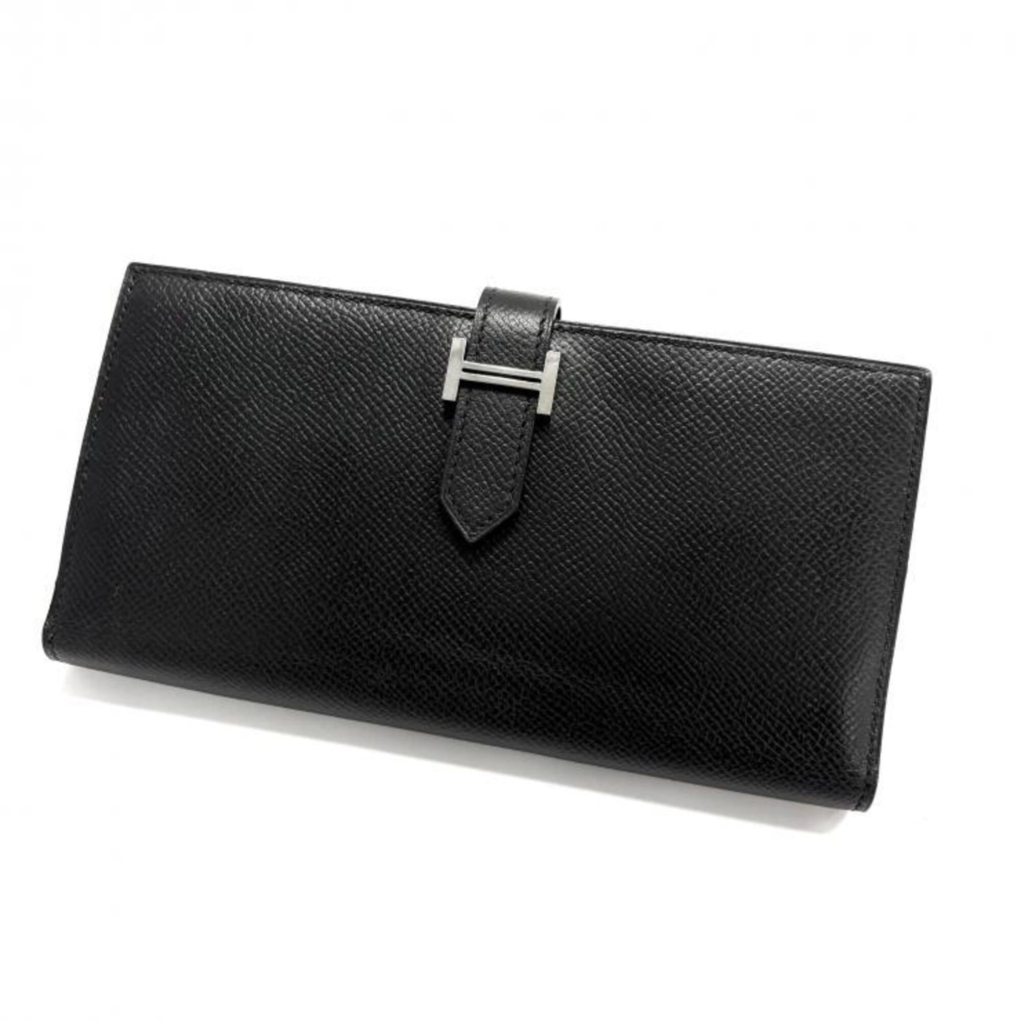 Hermes Black Epsom Leather Long Wallet (Bi-Fold) (Pre-Owned)