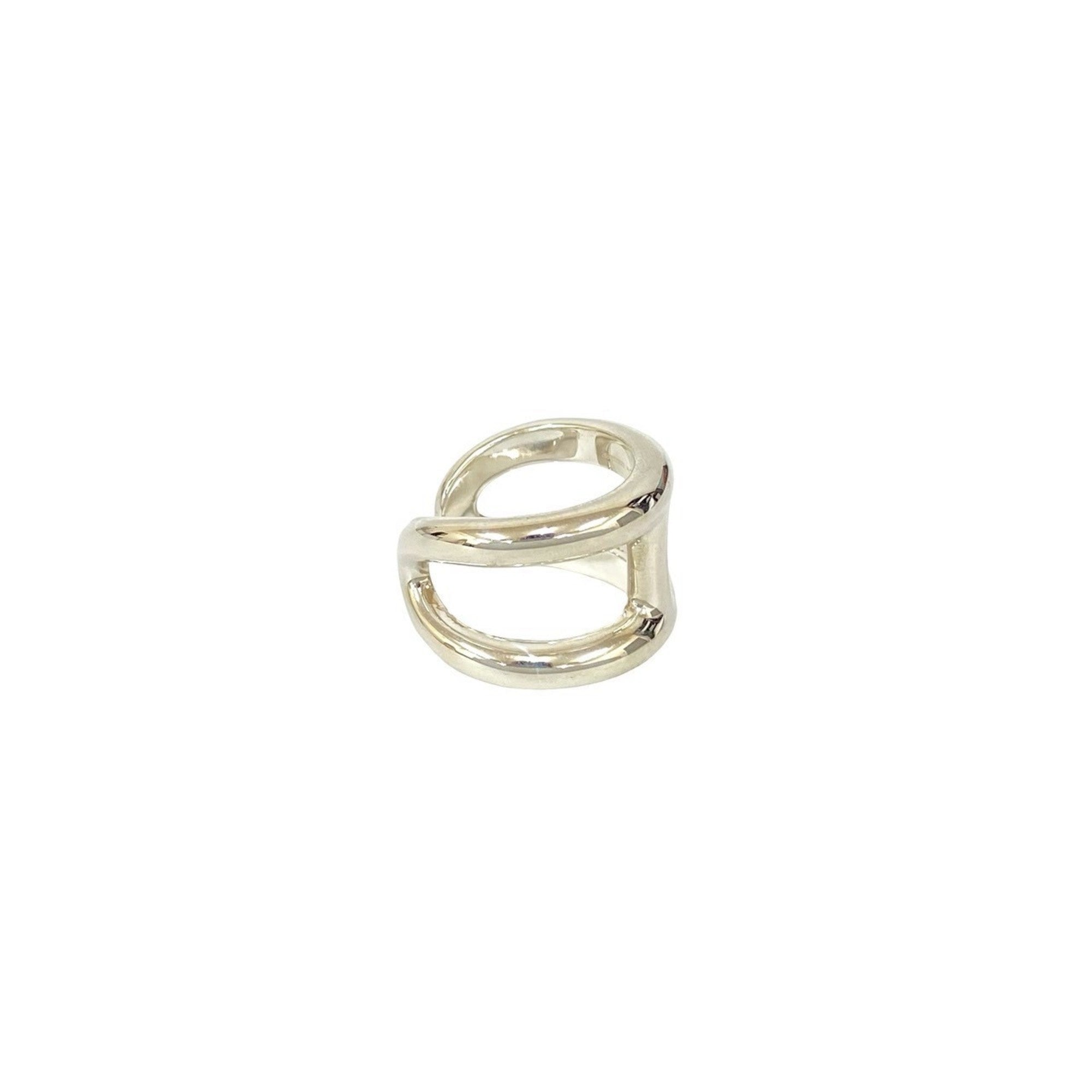 Hermes Silver Silver 925 Band Ring (Pre-Owned)