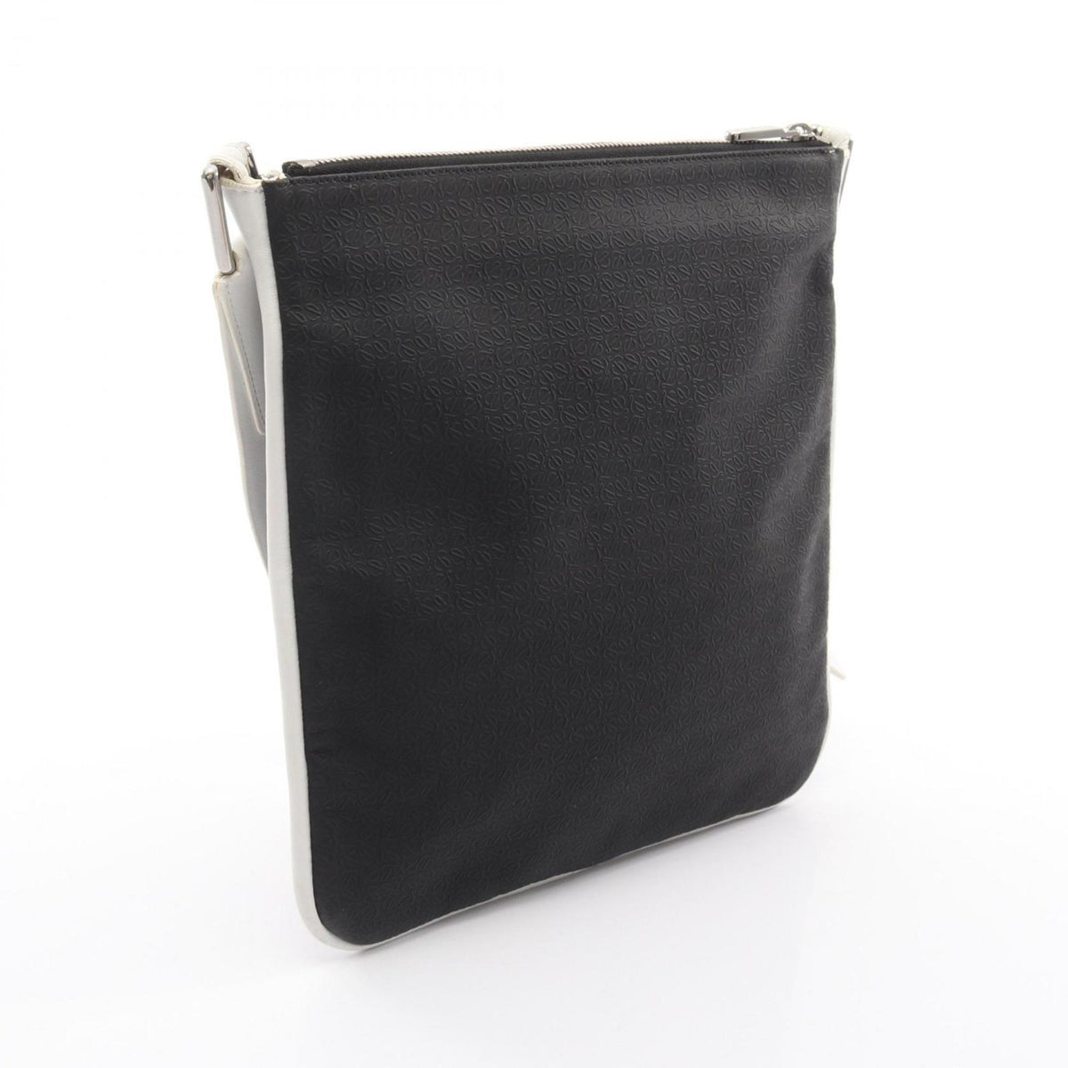 Loewe Black White Coated Canvas Leather Handbag Shoulder Bag (Pre-Owned)
