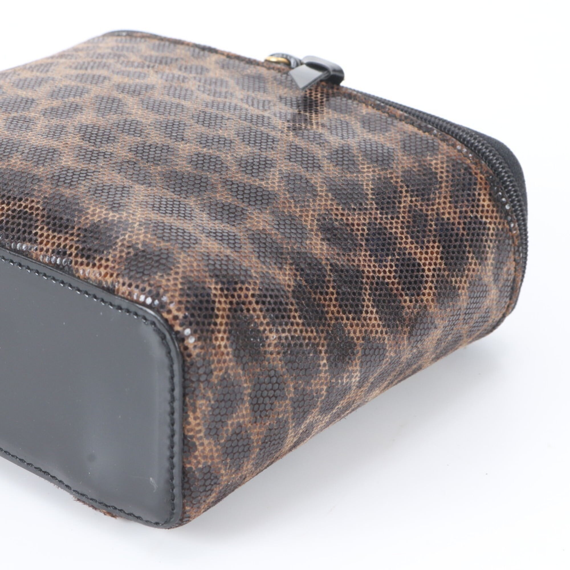 Loewe Black Brown Leather Handbag Pouch Vanity Bag (Pre-Owned)