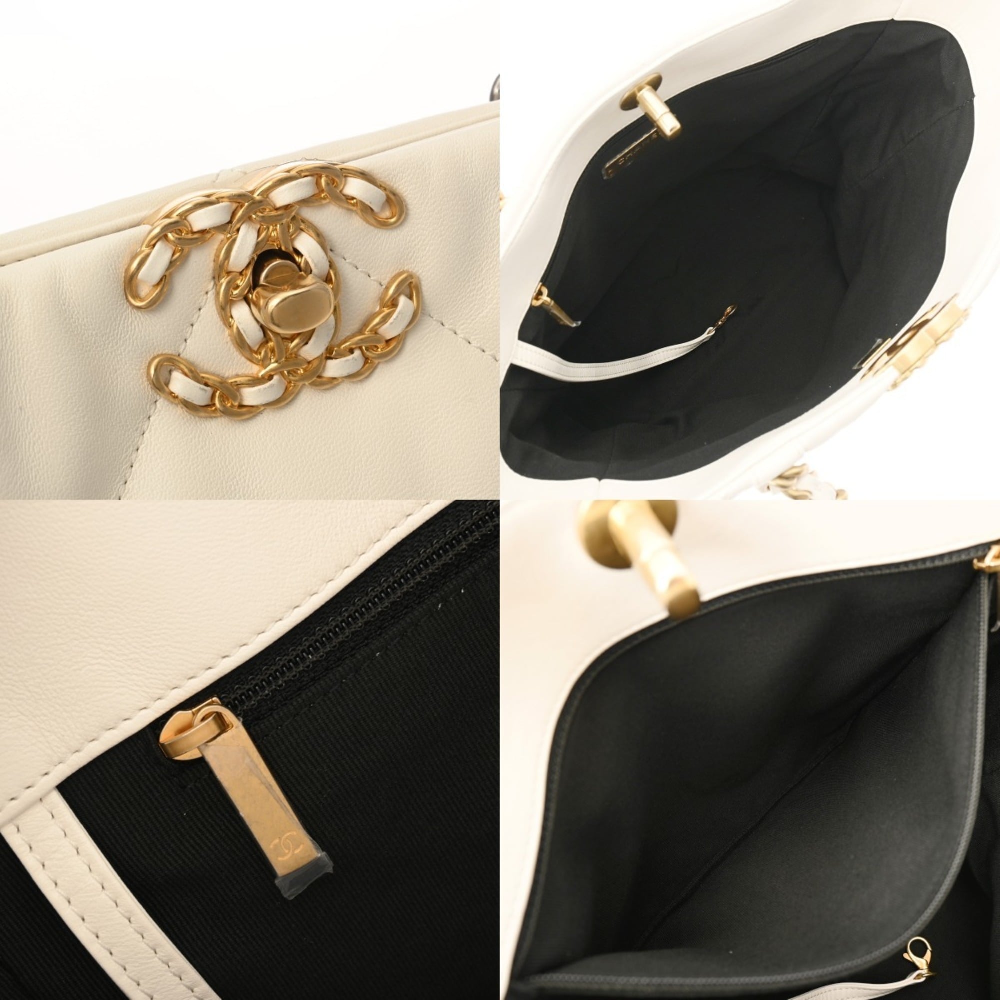 Chanel White Leather Tote Bag (Pre-Owned)