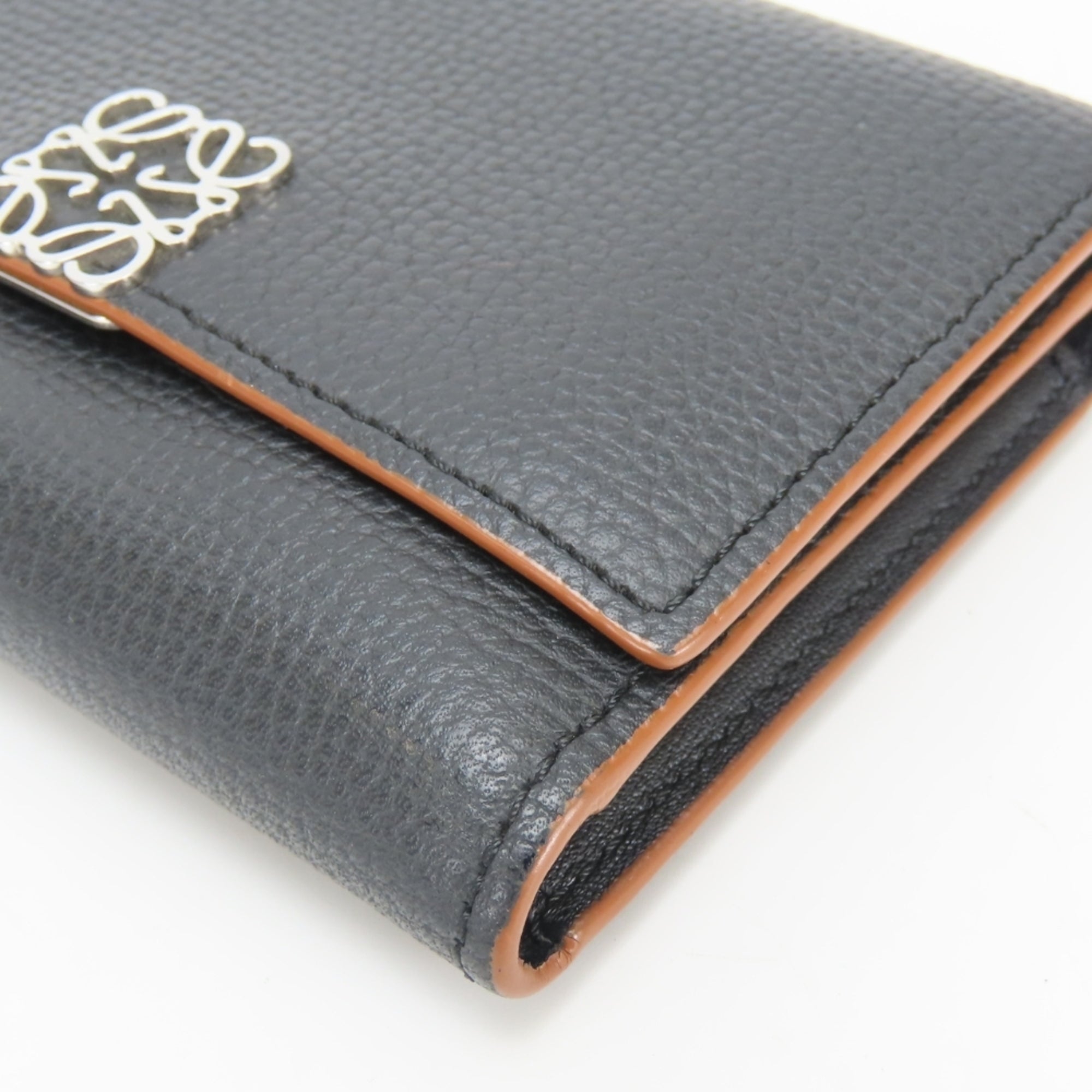 Loewe Black Brown Leather Wallet (Tri-Fold) (Pre-Owned)