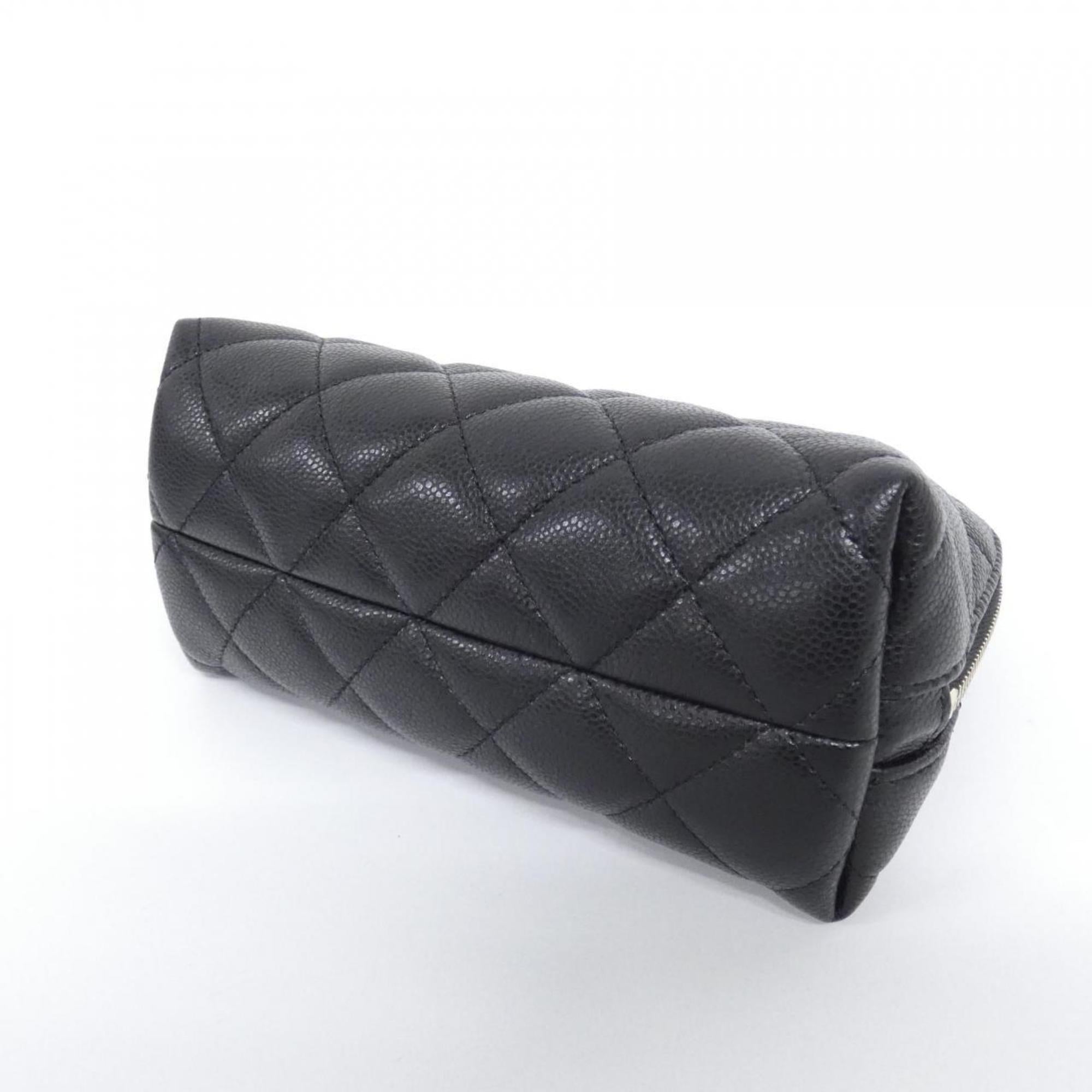 Chanel Black Grained Calfskin Pouch (Pre-Owned)