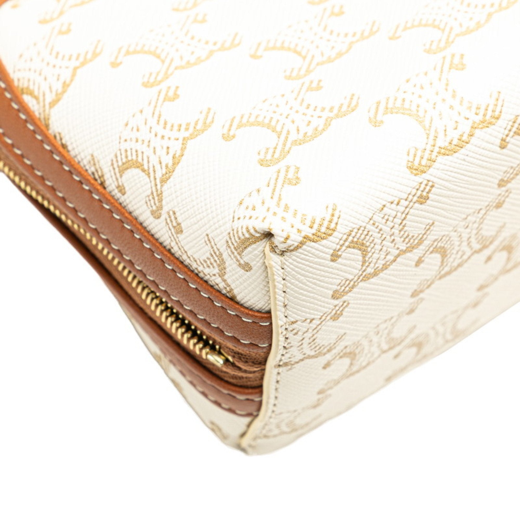 Celine Brown White Pvc Leather Shoulder Bag (Pre-Owned)