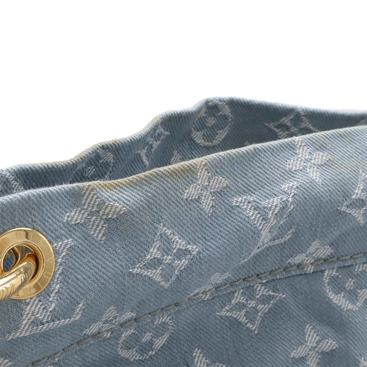 Louis Vuitton Blue Yellow Monogram Denim Shoulder Bag (Pre-Owned)