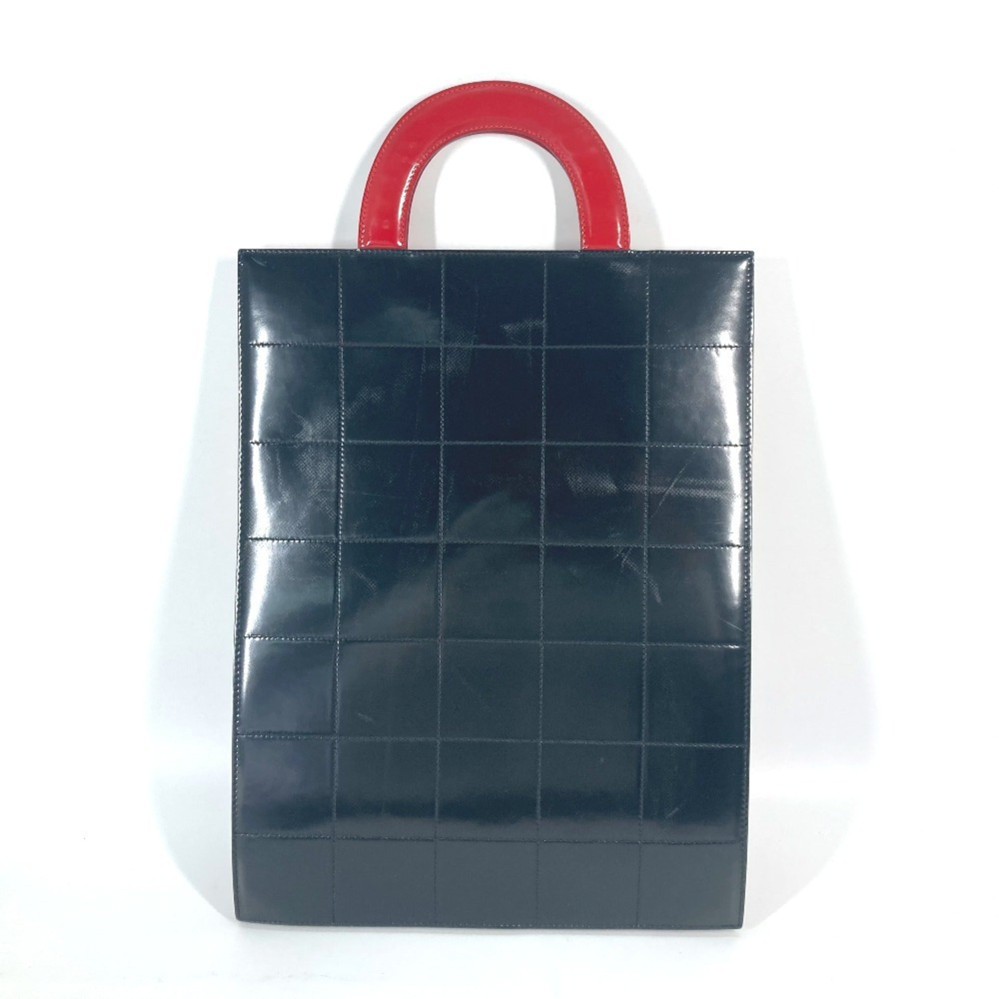 Chanel Red Color White Patent Leather Leather Handbag Tote Bag (Pre-Owned)
