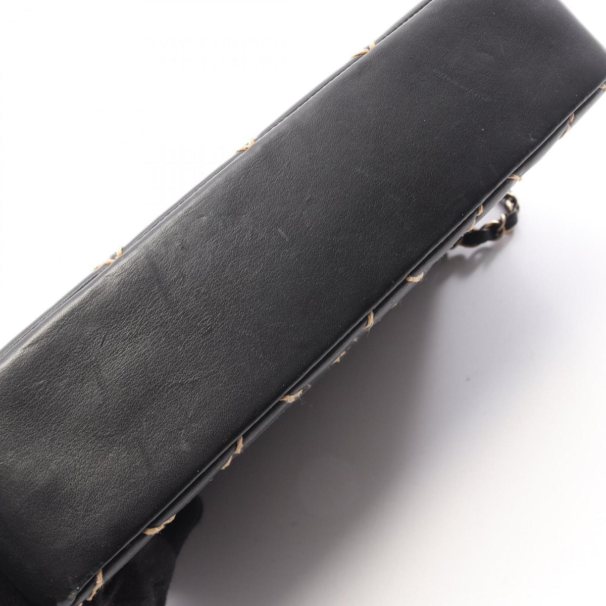Chanel Black Leather Handbag Shoulder Bag (Pre-Owned)