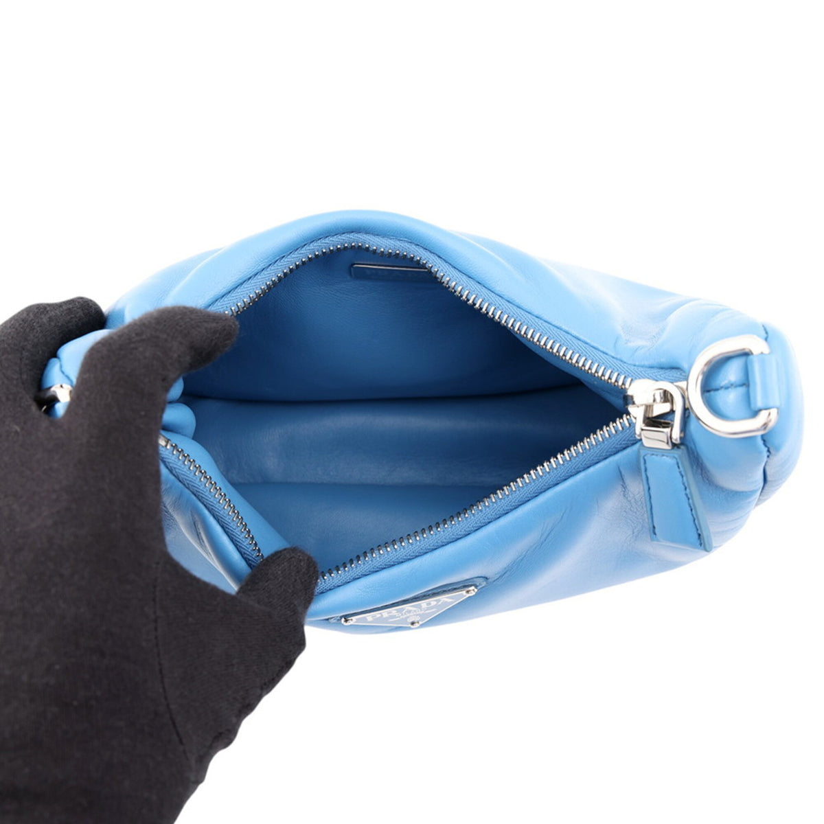 Prada Light Blue Nylon Handbag Pouch Shoulder Bag (Pre-Owned)