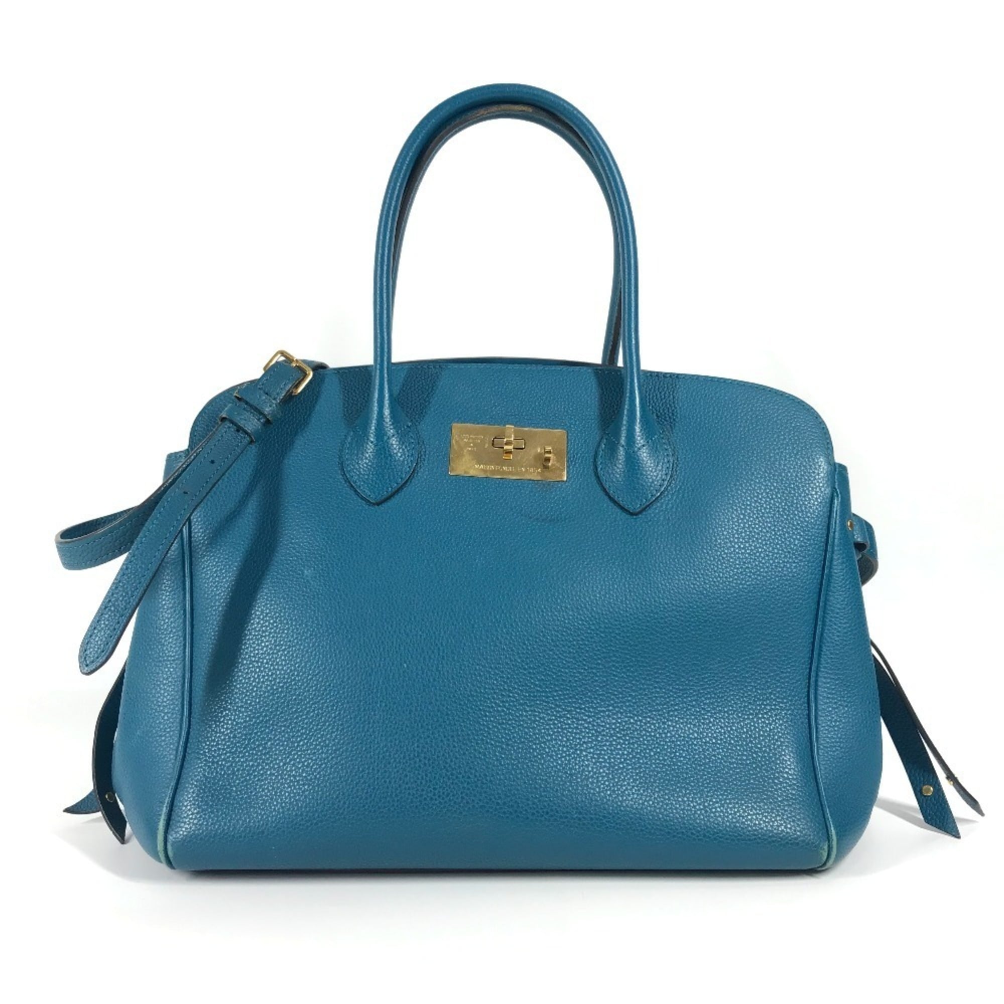 Louis Vuitton Blue Leather Shoulder Bag Tote Bag (Pre-Owned)