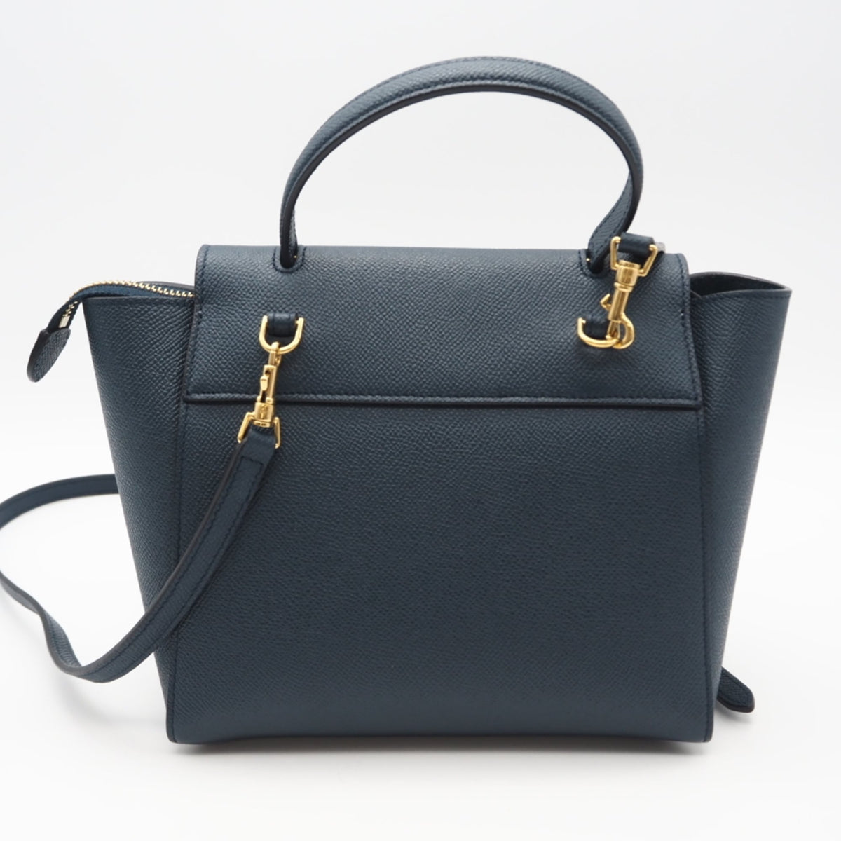 Celine Dark Green Green Leather Briefcase Handbag (Pre-Owned)