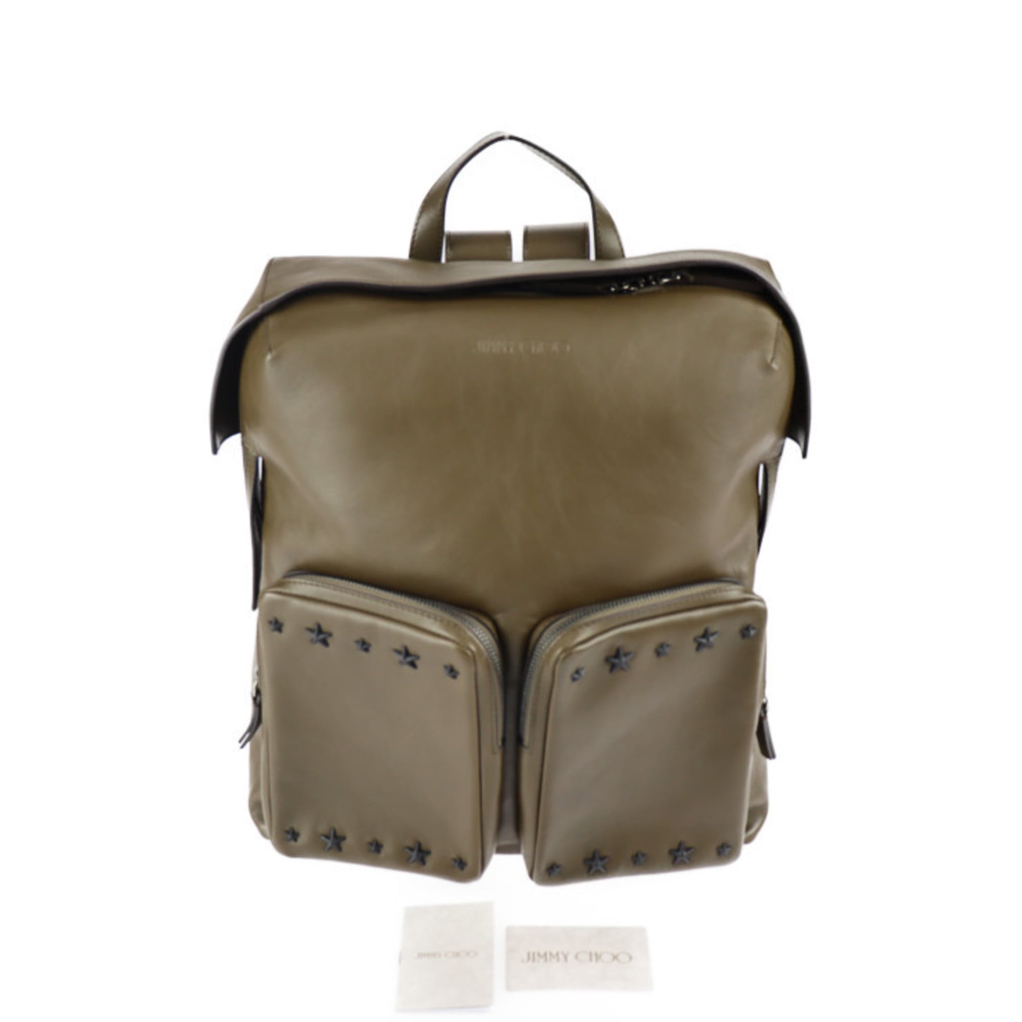 Jimmy Choo Olive Leather Backpack (Pre-Owned)