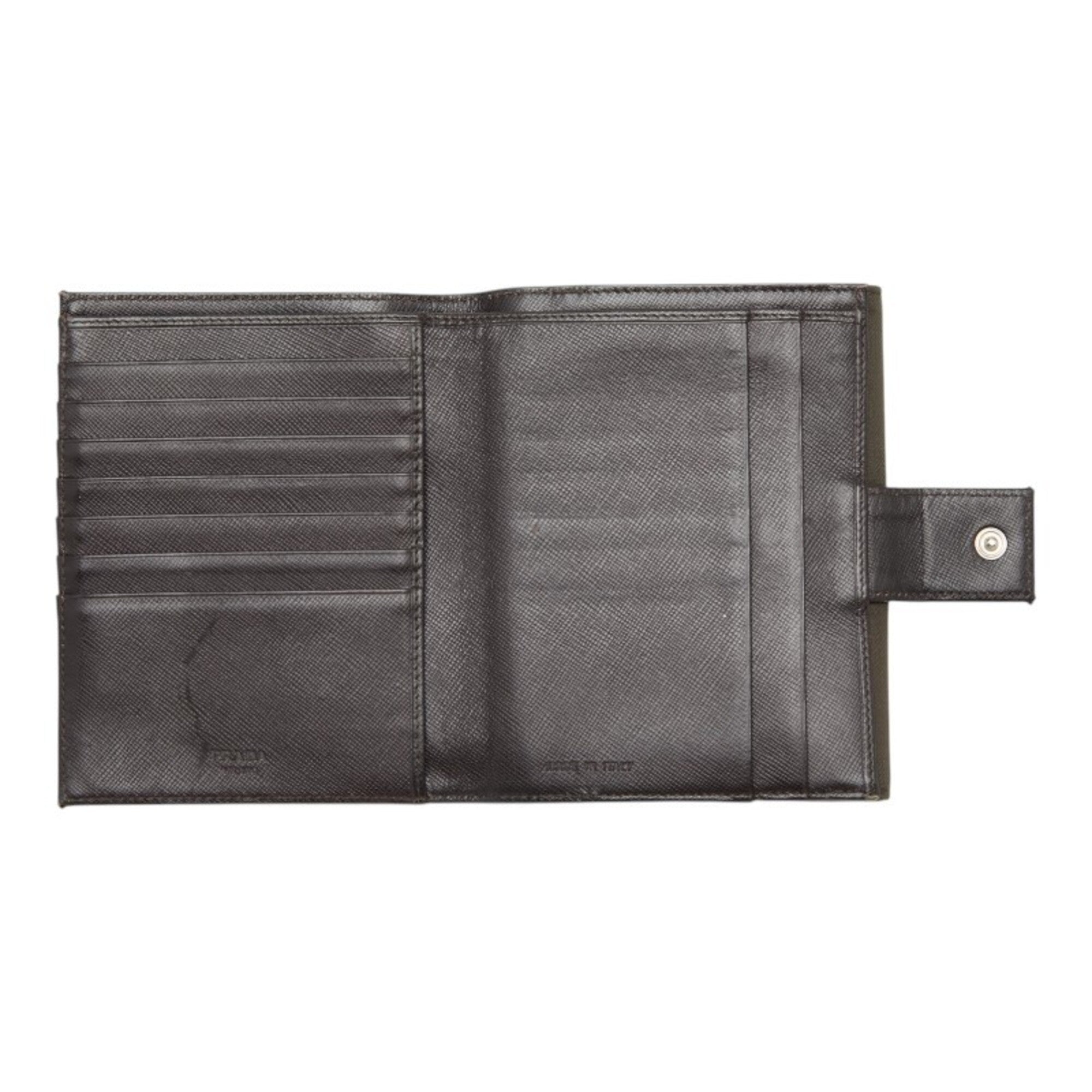 Prada Green Khaki Nylon Leather Wallet (Bi-Fold) (Pre-Owned)