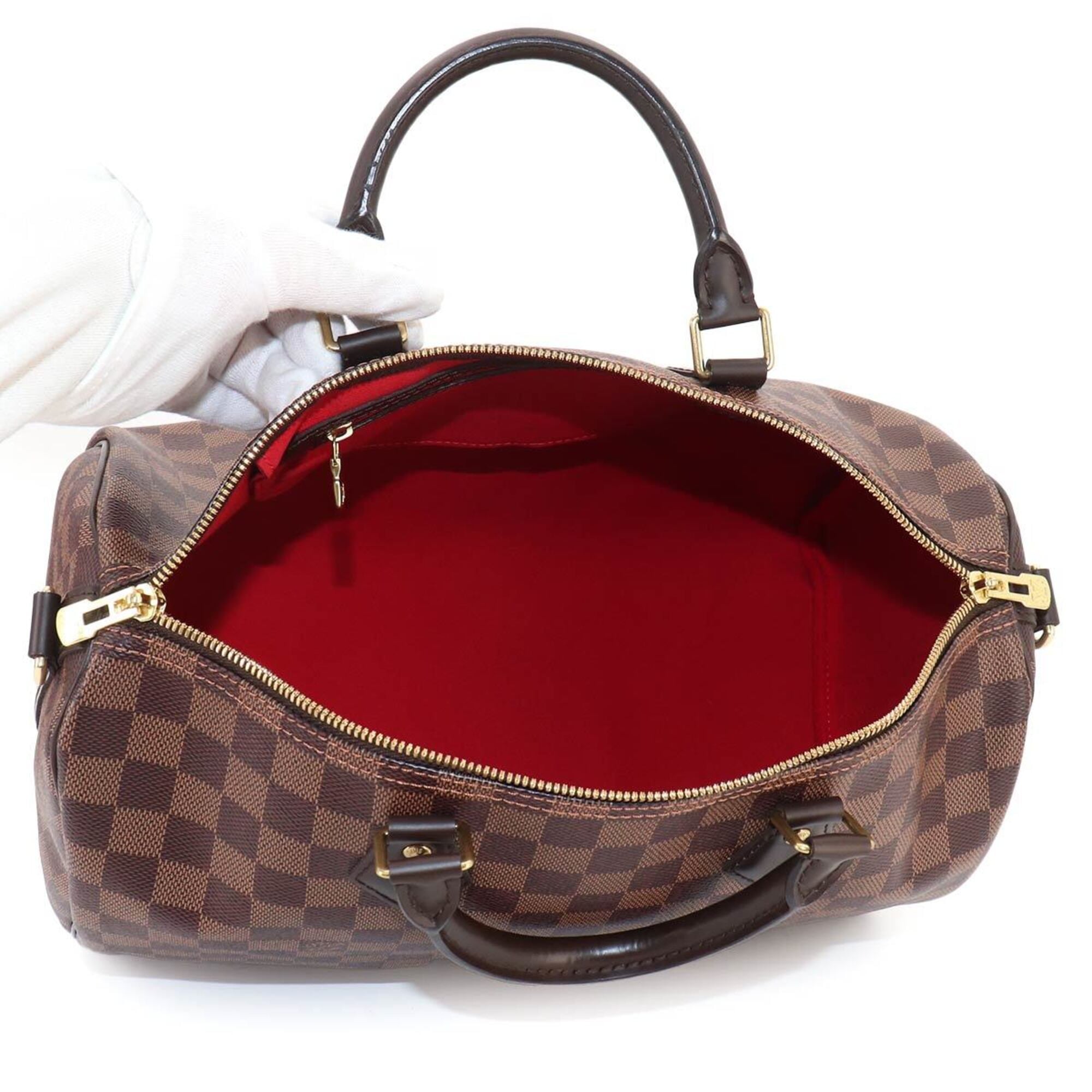 Louis Vuitton Brown Ebene Damier Canvas Boston Bag Handbag (Pre-Owned)