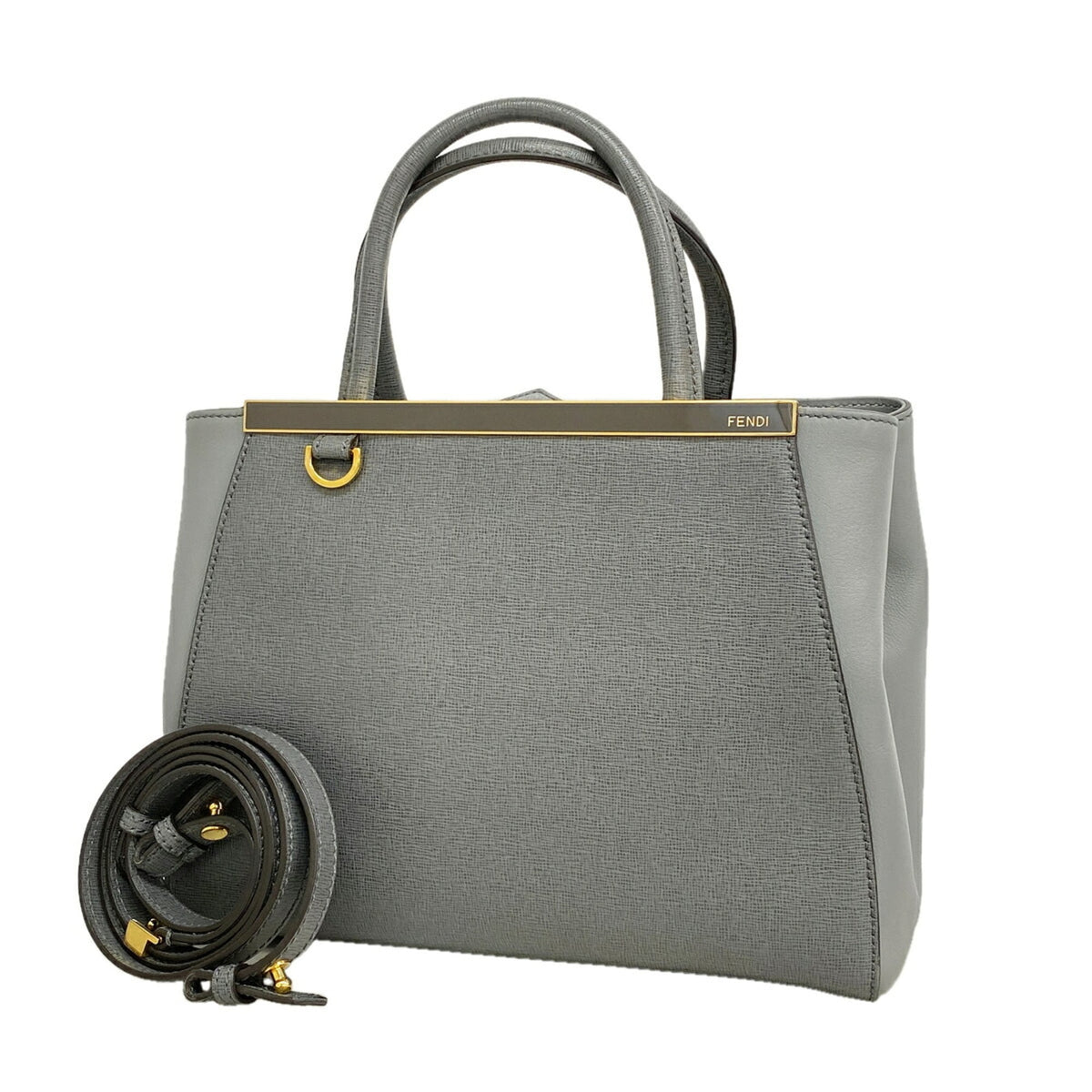 Fendi Gray Leather Handbag (Pre-Owned)