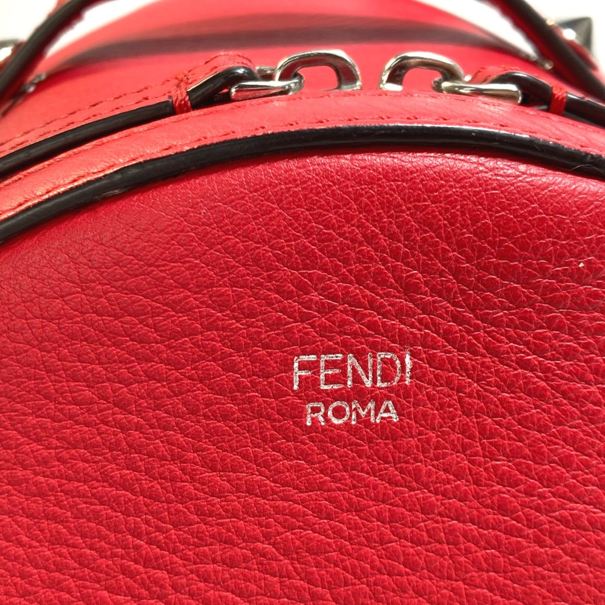Fendi Red Leather Backpack (Pre-Owned)