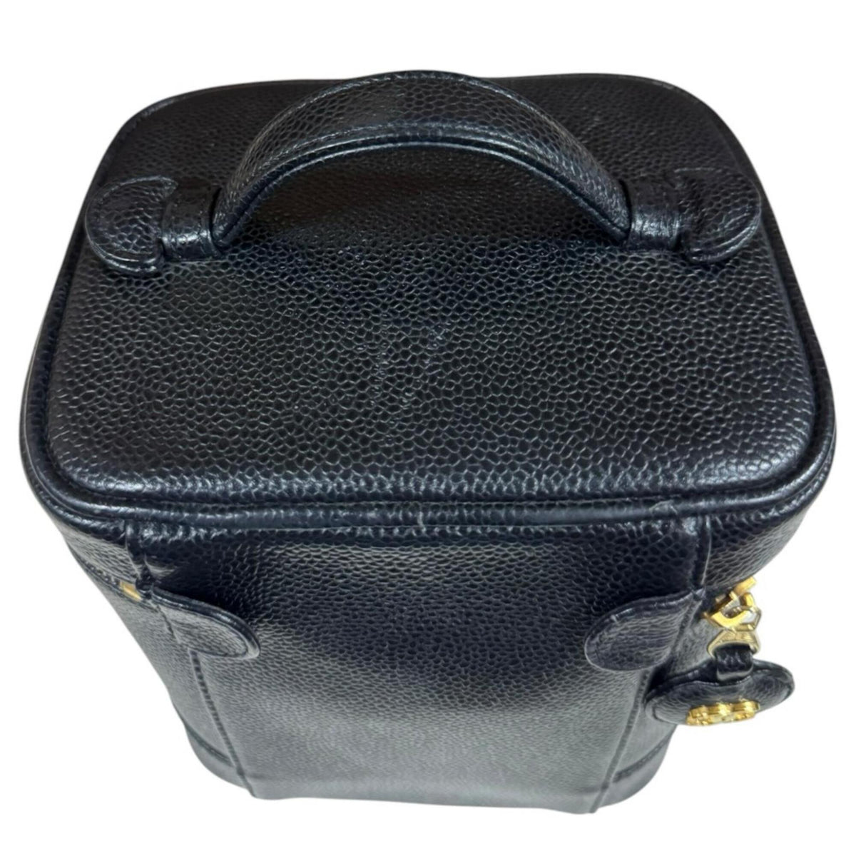 Chanel Black Grained Calfskin Handbag Vanity Bag (Pre-Owned)