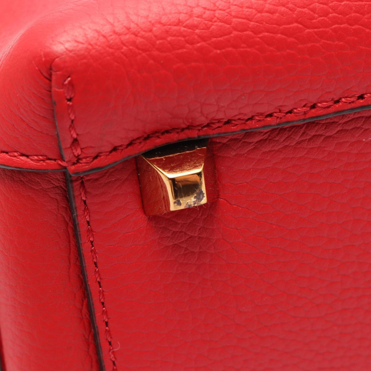Mcm Red Color Leather Handbag (Pre-Owned)