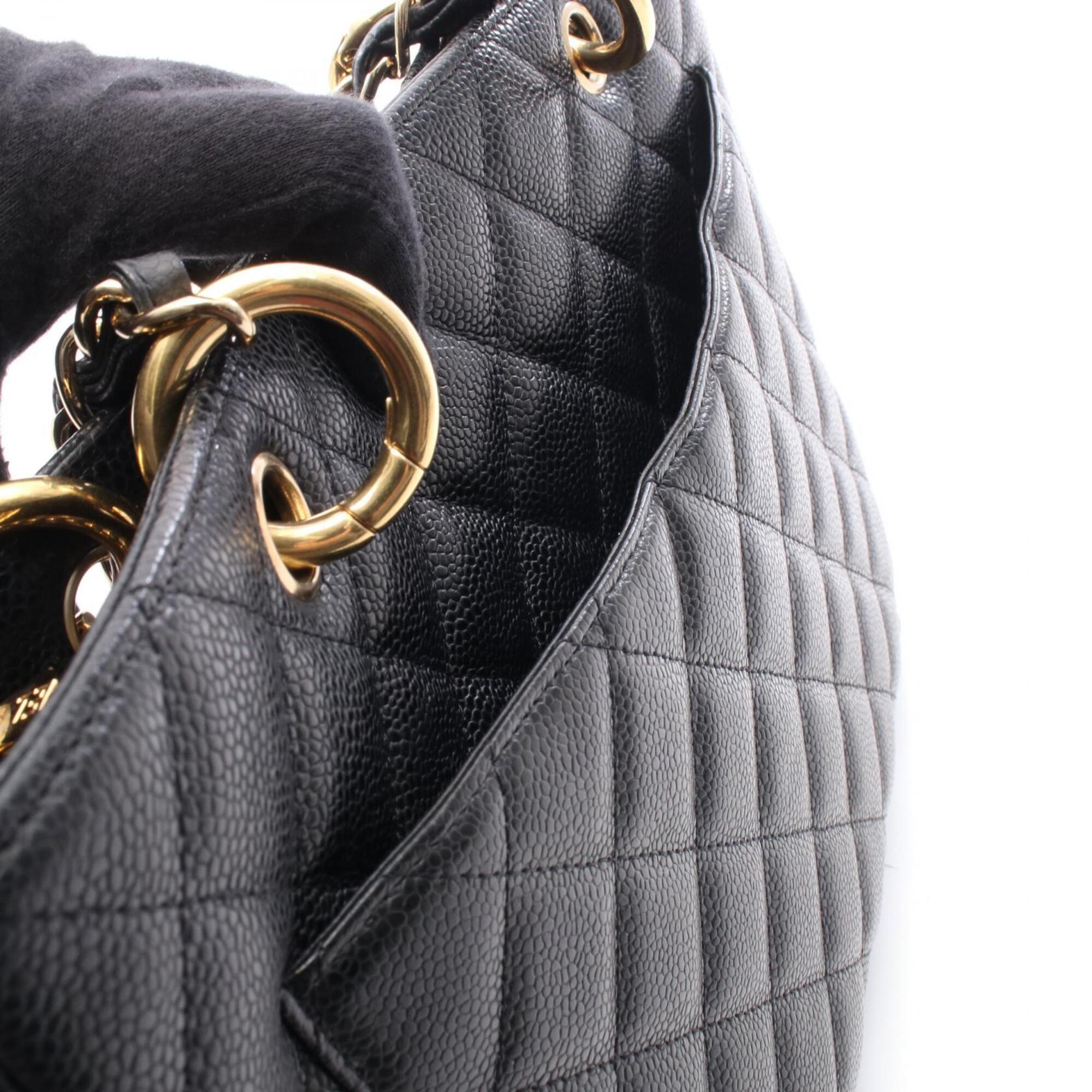 Chanel Black Grained Calfskin Handbag Tote Bag (Pre-Owned)