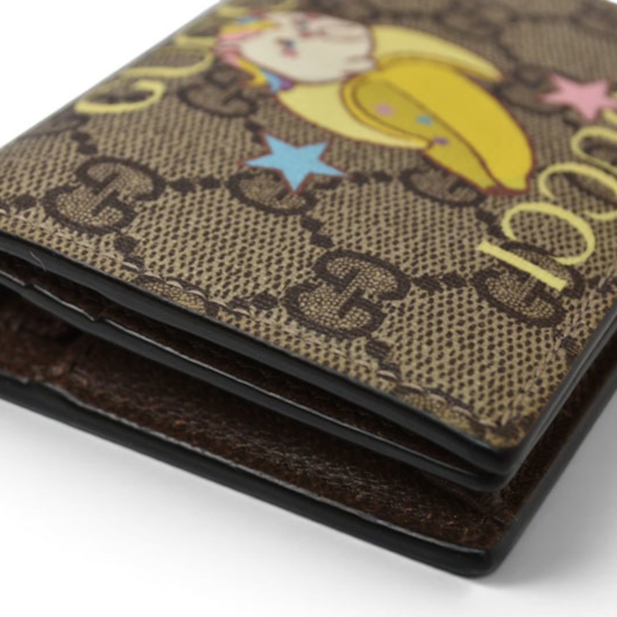 Gucci Gg Supreme Beige Brown Gg Supreme Canvas Wallet (Bi-Fold) (Pre-Owned)