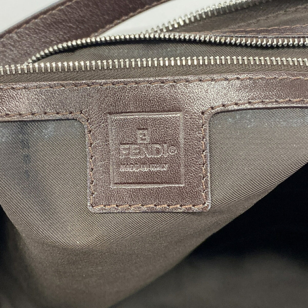 Fendi Brown Nylon Canvas Shoulder Bag (Pre-Owned)
