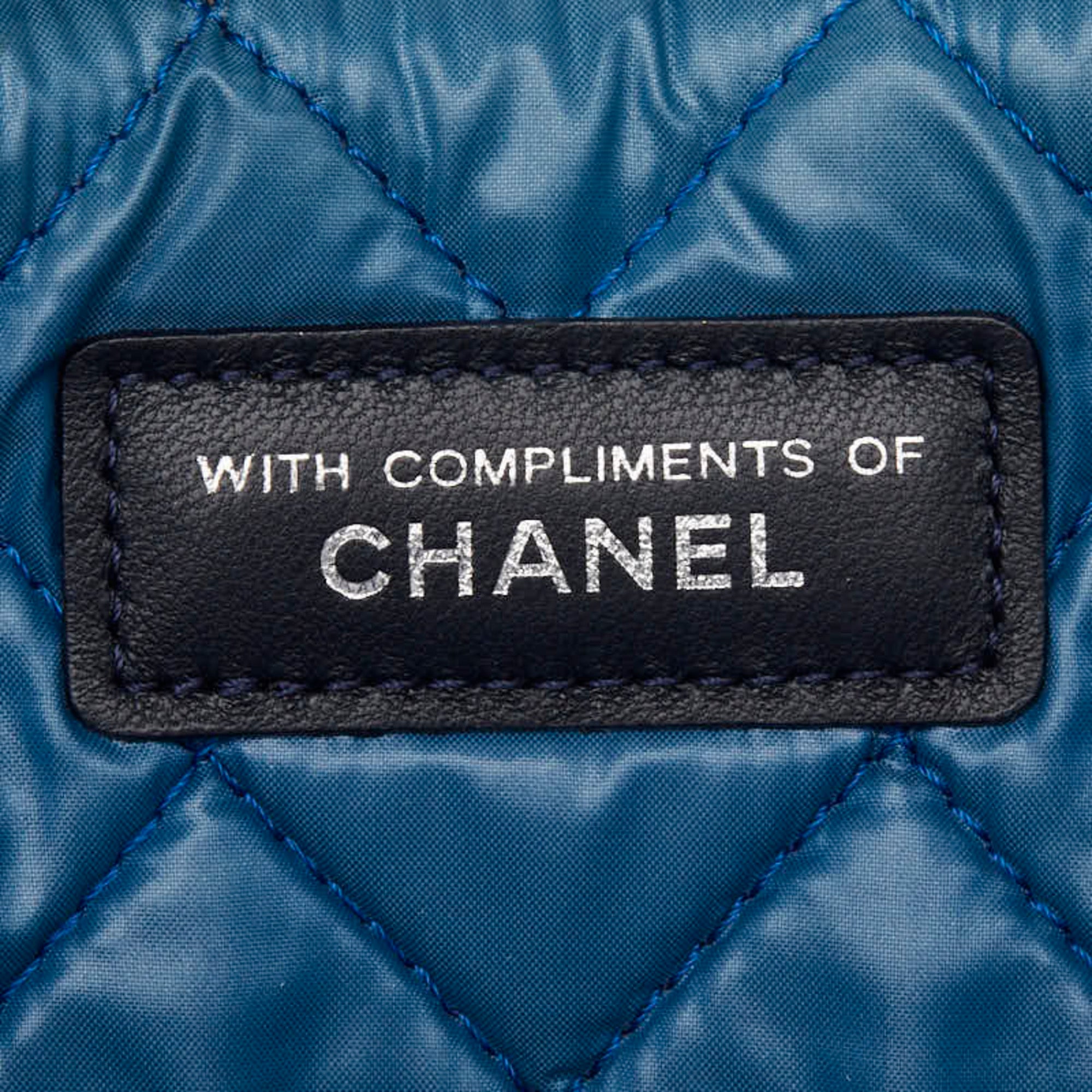 Chanel Multi-Color Canvas Leather Clutch Bag Handbag (Pre-Owned)