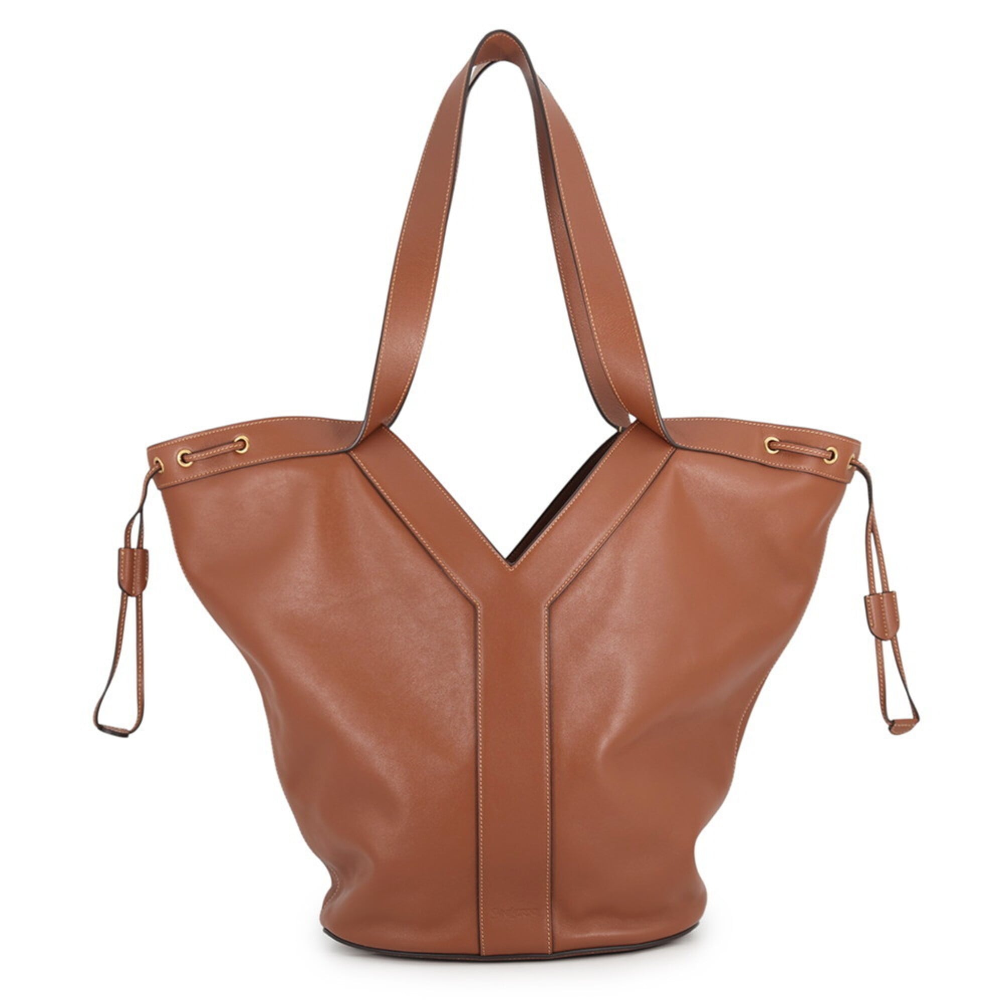 Yves Saint Laurent Brown Leather Handbag Tote Bag (Pre-Owned)