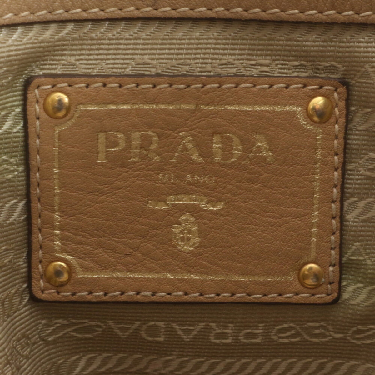 Prada Brown Leather Handbag Shoulder Bag Tote Bag (Pre-Owned)