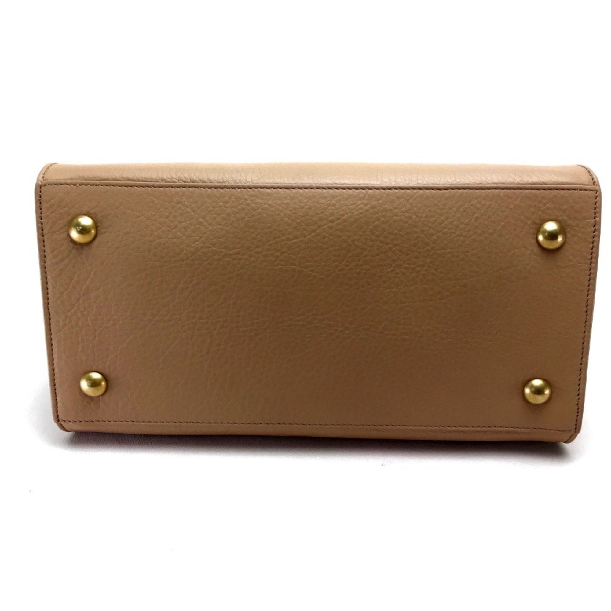 Saint Laurent Beige Leather Handbag Shoulder Bag (Pre-Owned)