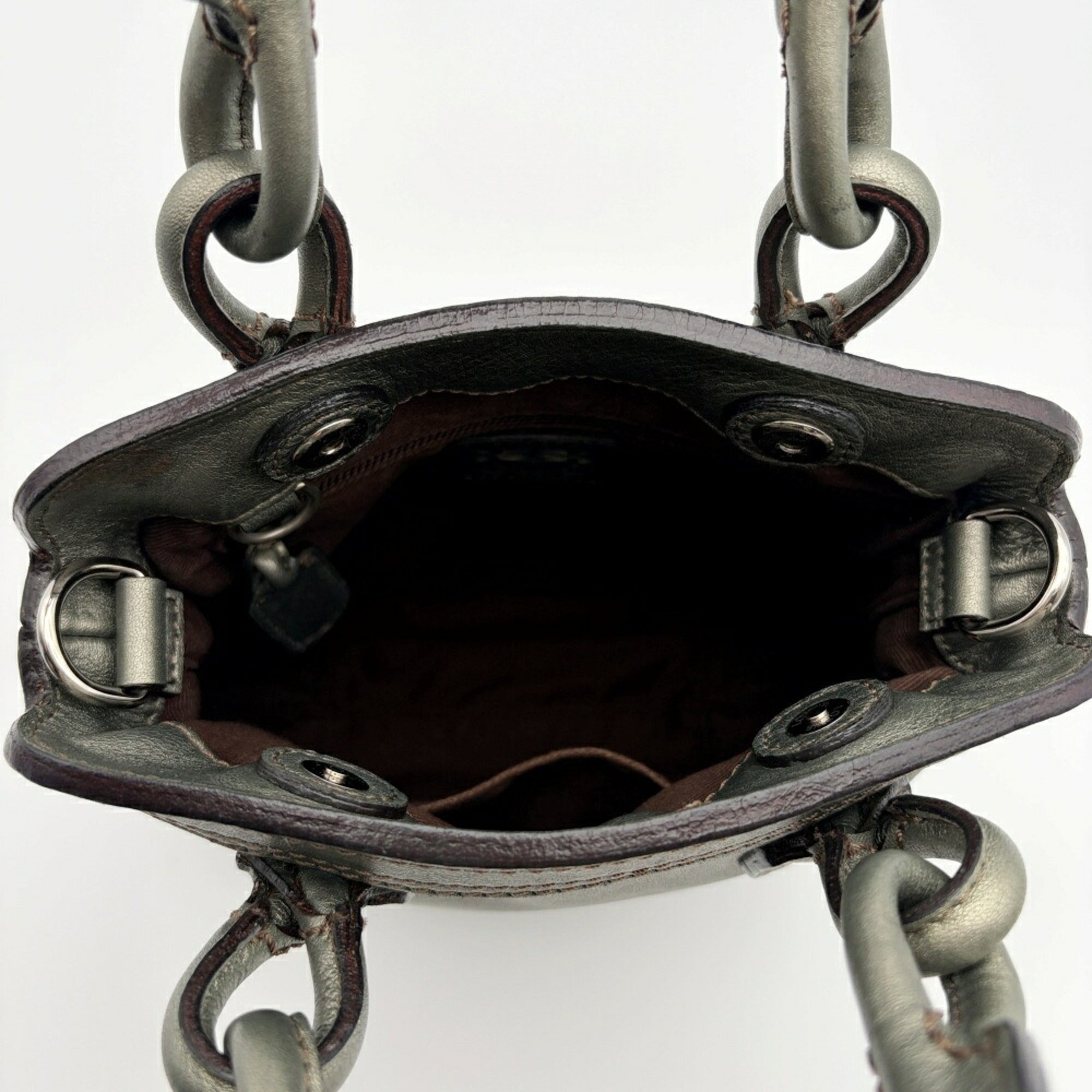 Loewe Moss Green Leather Shoulder Bag (Pre-Owned)