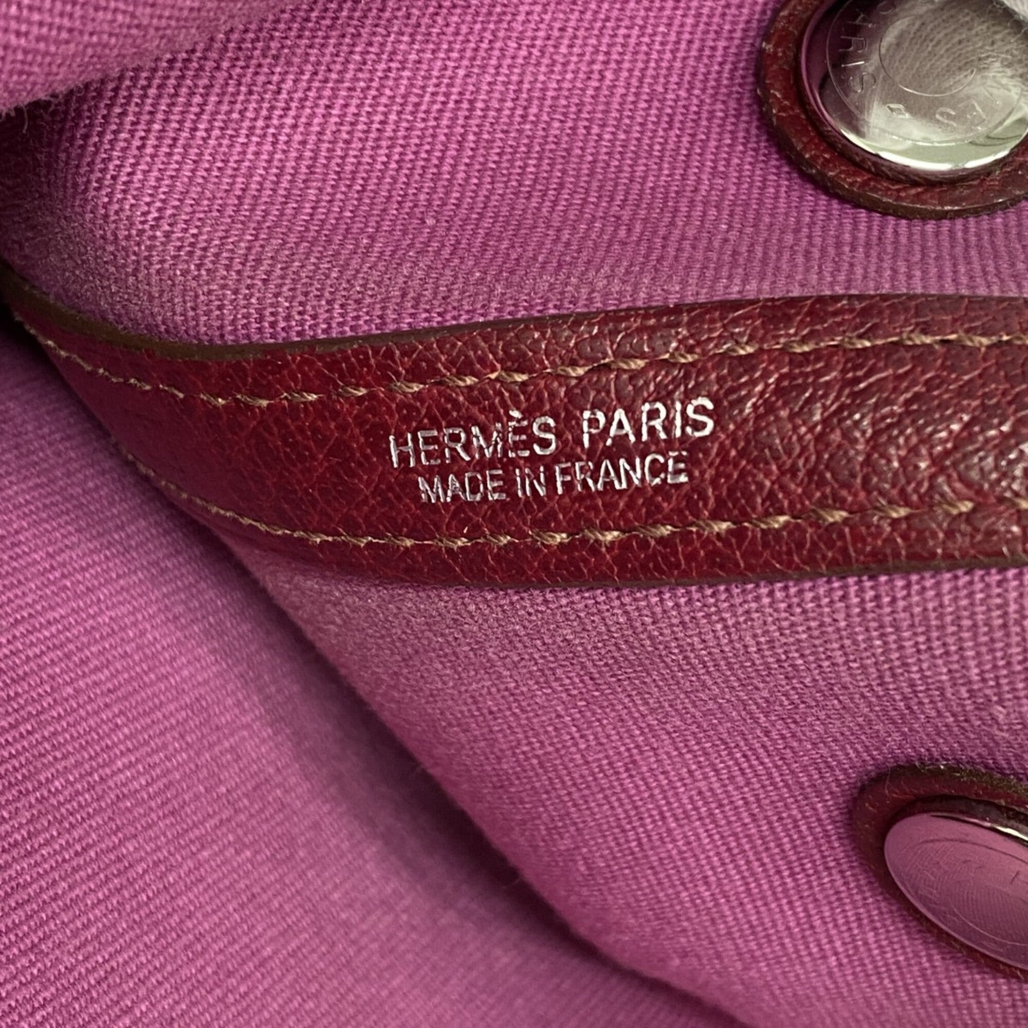 Hermes Red Color Toile Officier Handbag (Pre-Owned)