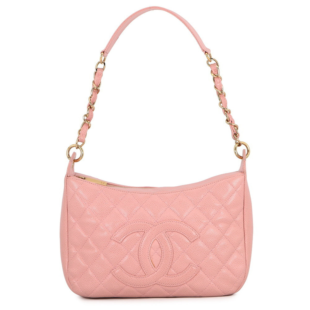 Chanel Pink Grained Calfskin Handbag Shoulder Bag (Pre-Owned)