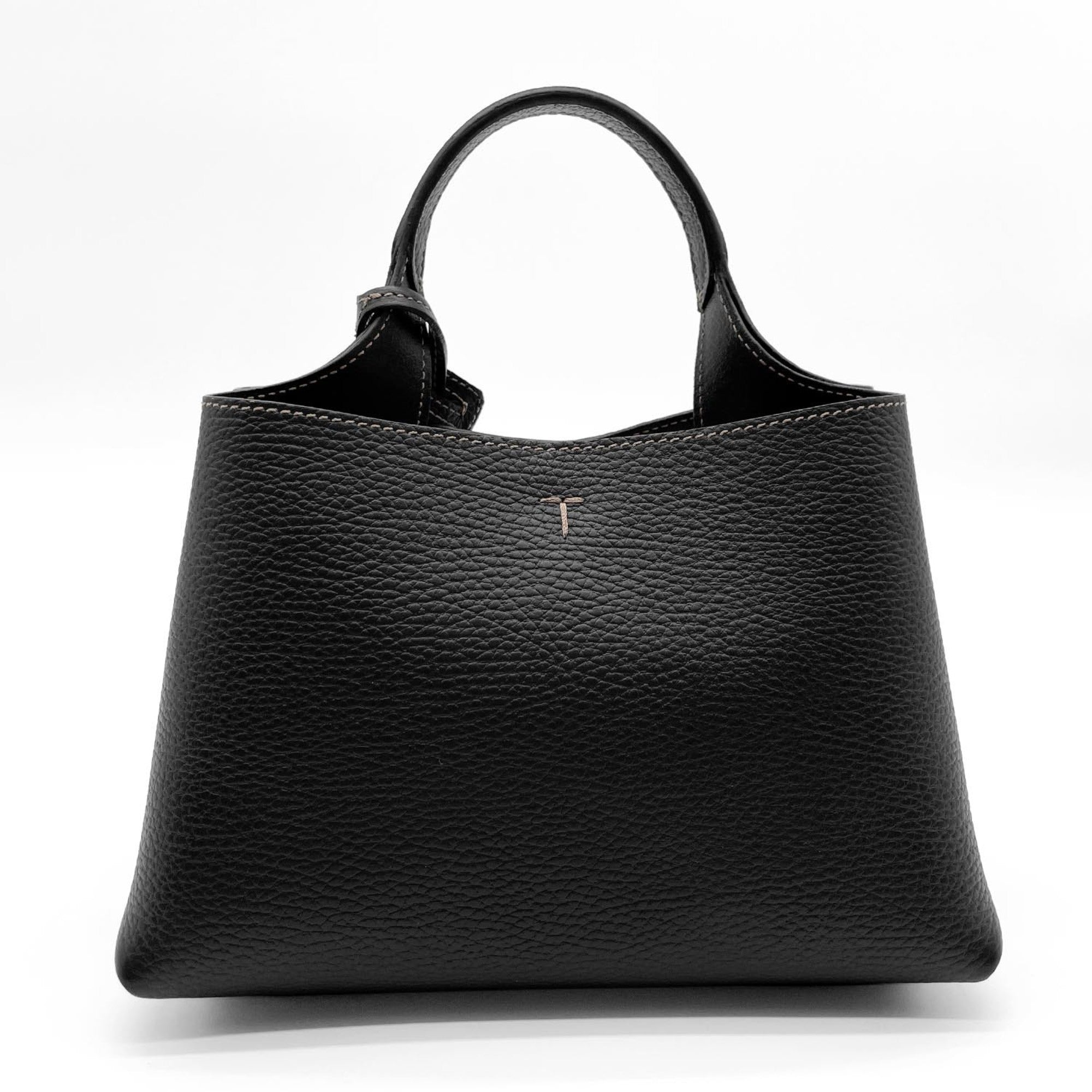 Tod's Black Leather Shoulder Bag Tote Bag (Pre-Owned)