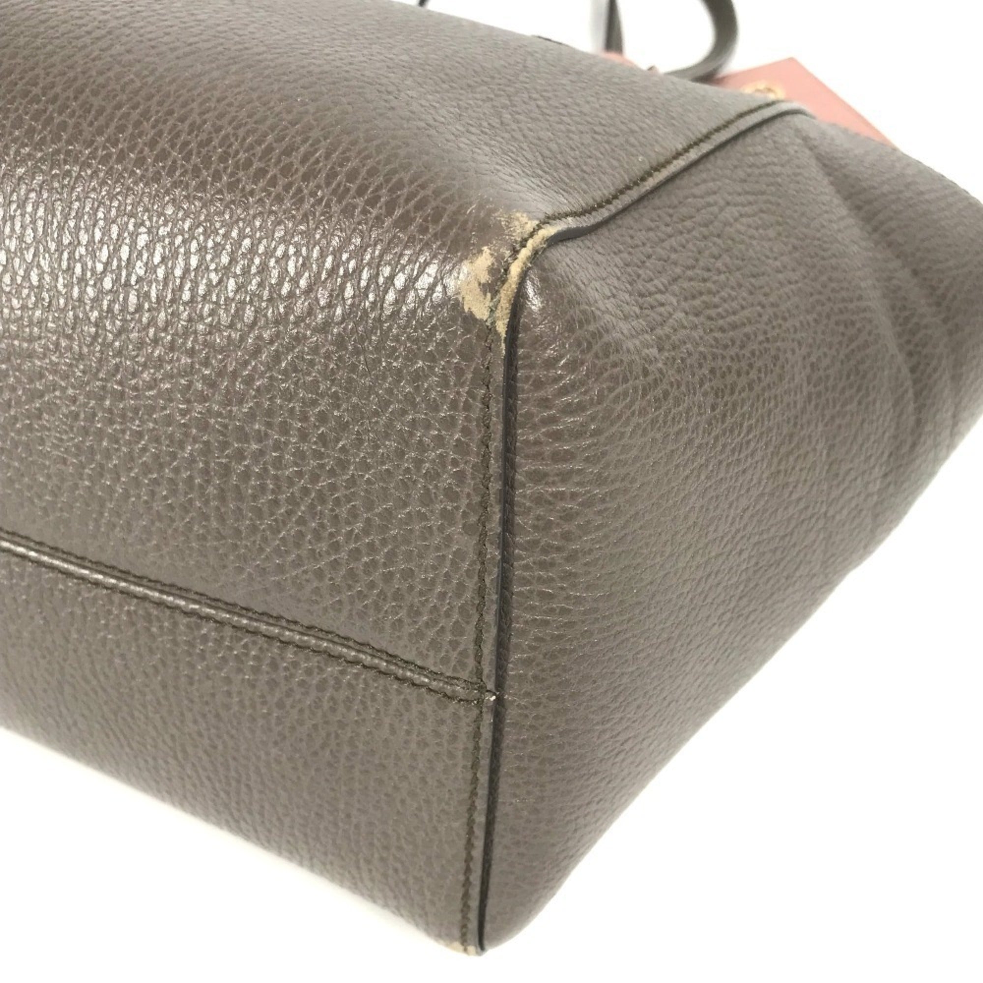 Gucci Gray Pink Leather Shoulder Bag Tote Bag (Pre-Owned)