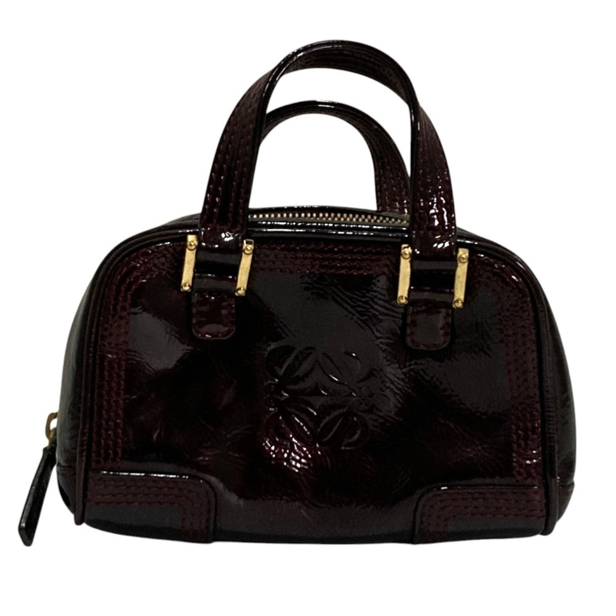 Loewe Burgundy Patent Leather Handbag (Pre-Owned)