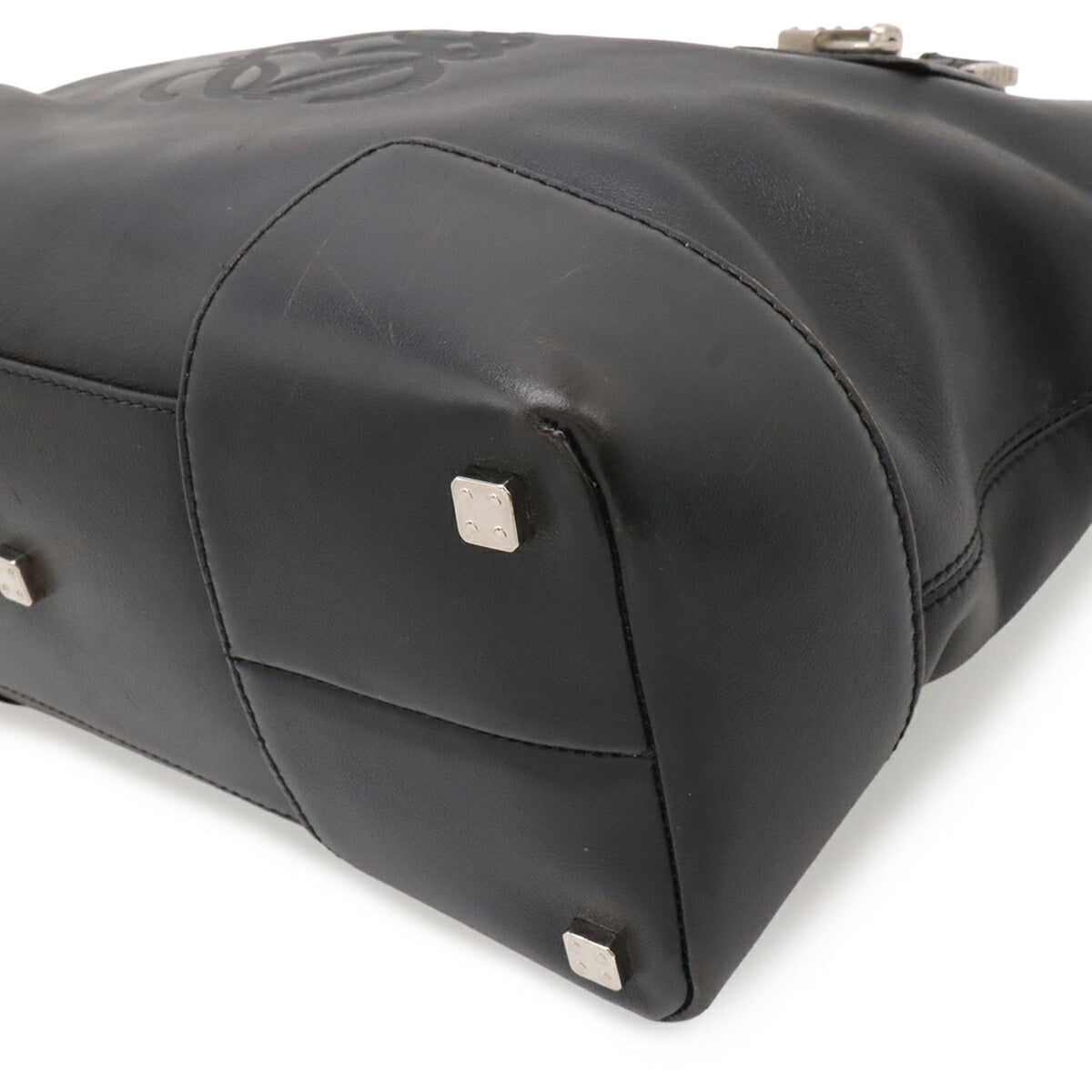 Loewe Black Leather Handbag Tote Bag (Pre-Owned)