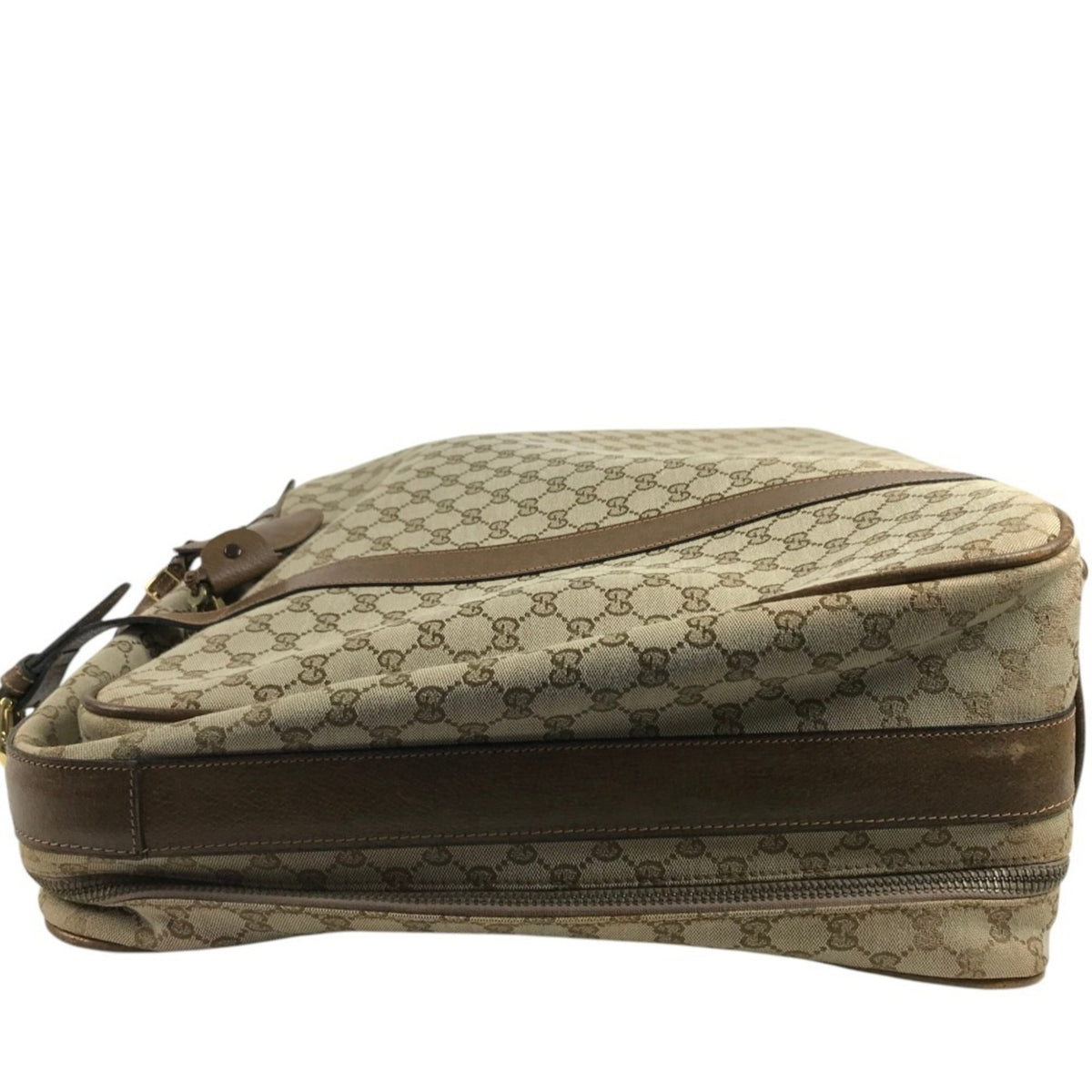 Gucci Beige Gg Supreme Leather Boston Bag (Pre-Owned)
