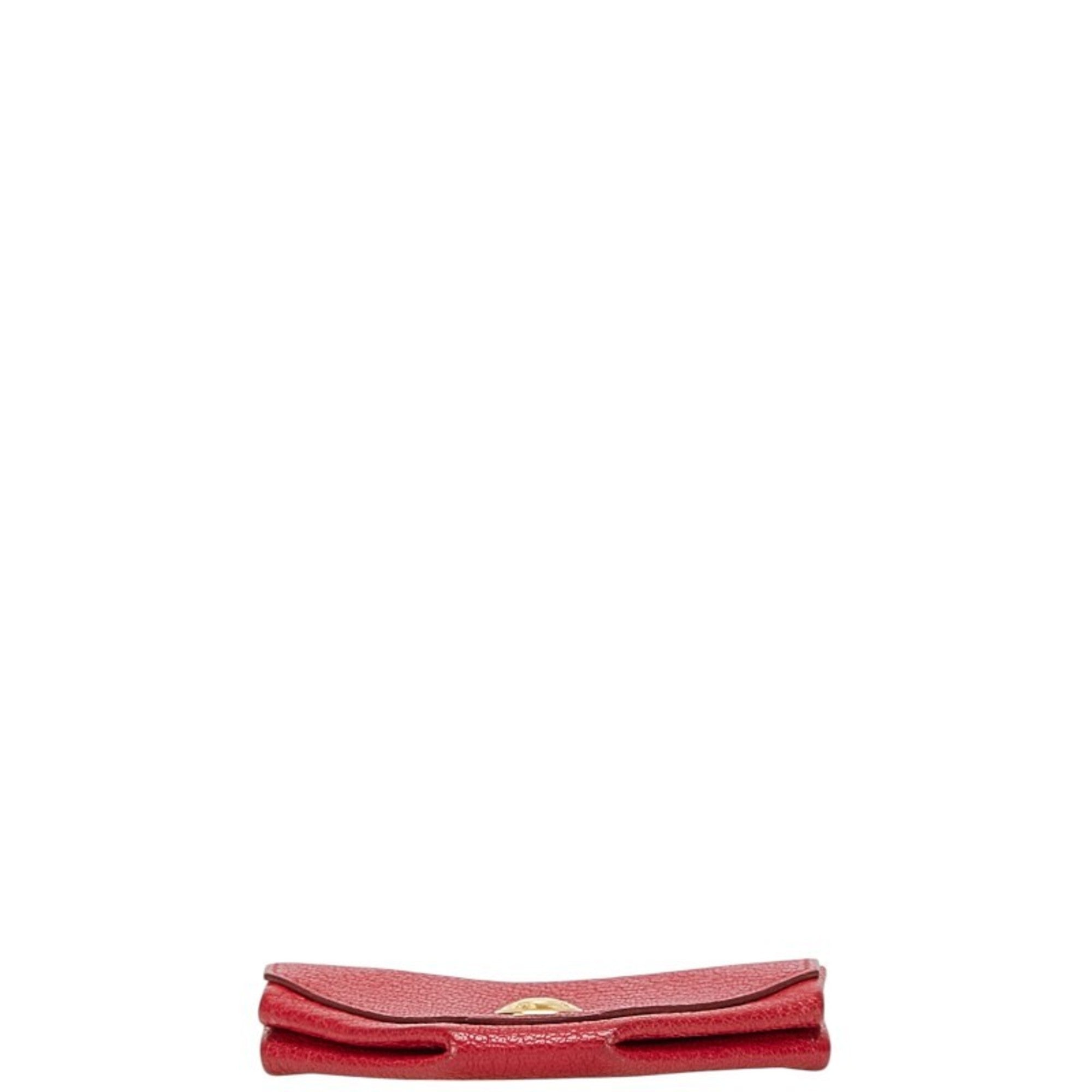 Hermes Red Color Chevre Leather Coin Purse/Coin Case (Pre-Owned)
