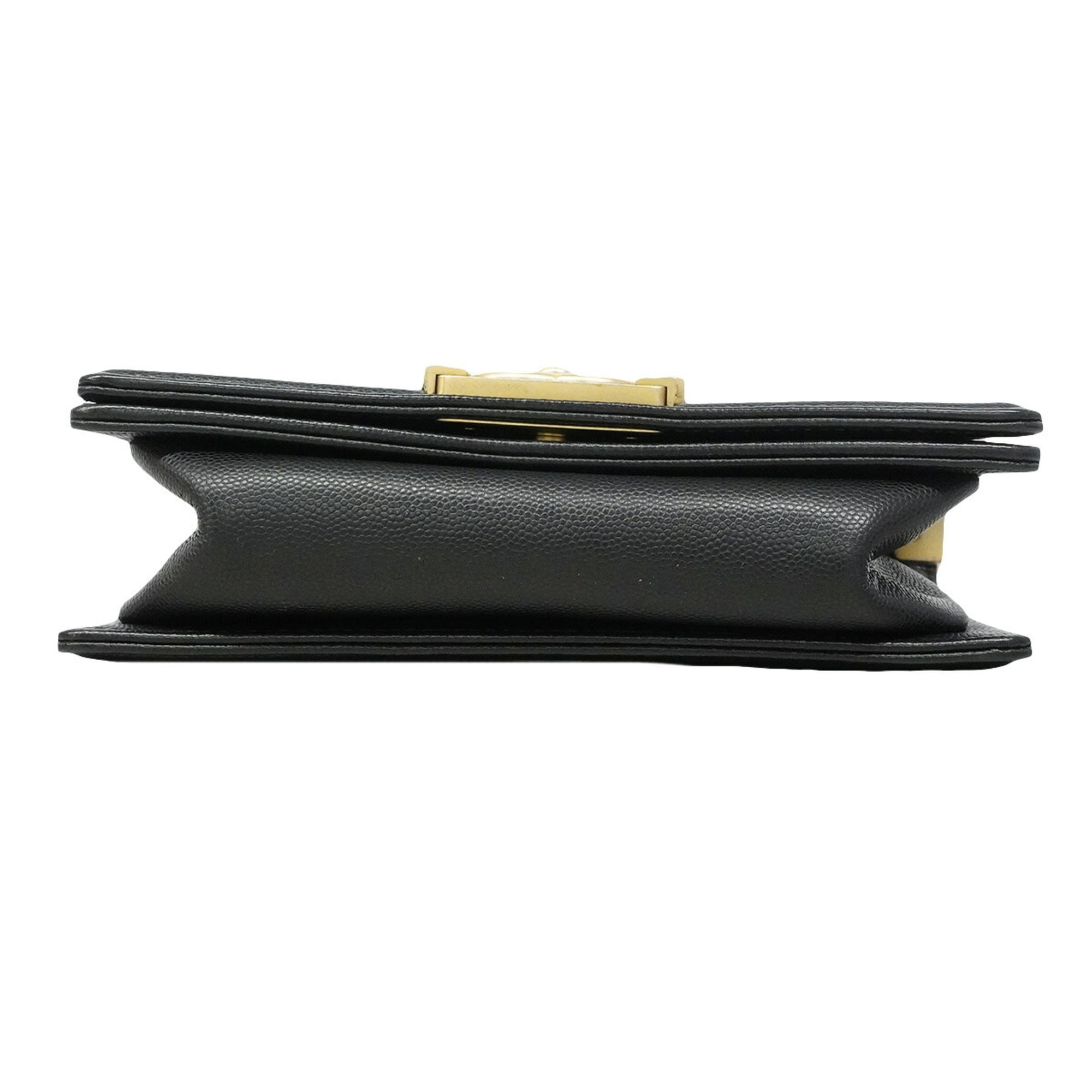 Chanel Black Grained Calfskin Shoulder Bag (Pre-Owned)