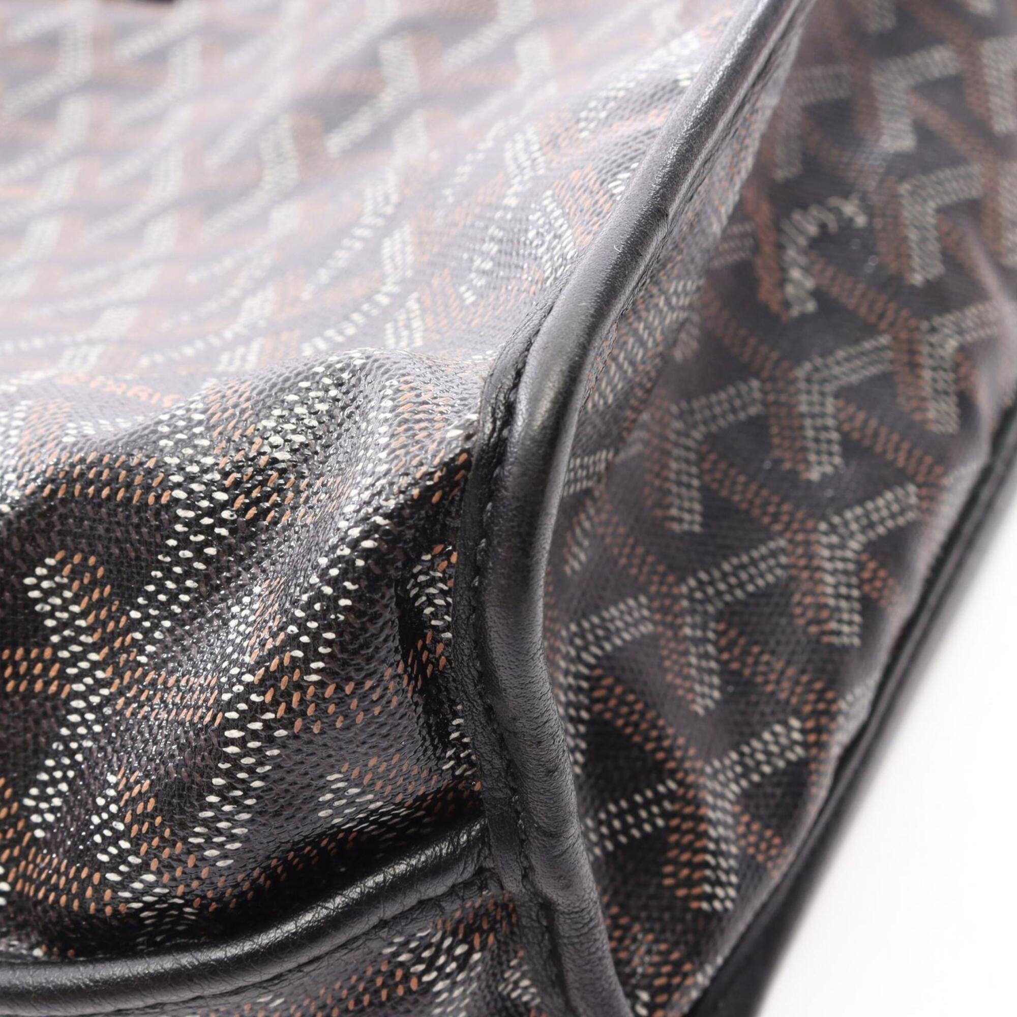 Goyard Black Brown White Coated Canvas Leather Handbag Pouch Tote Bag (Pre-Owned)