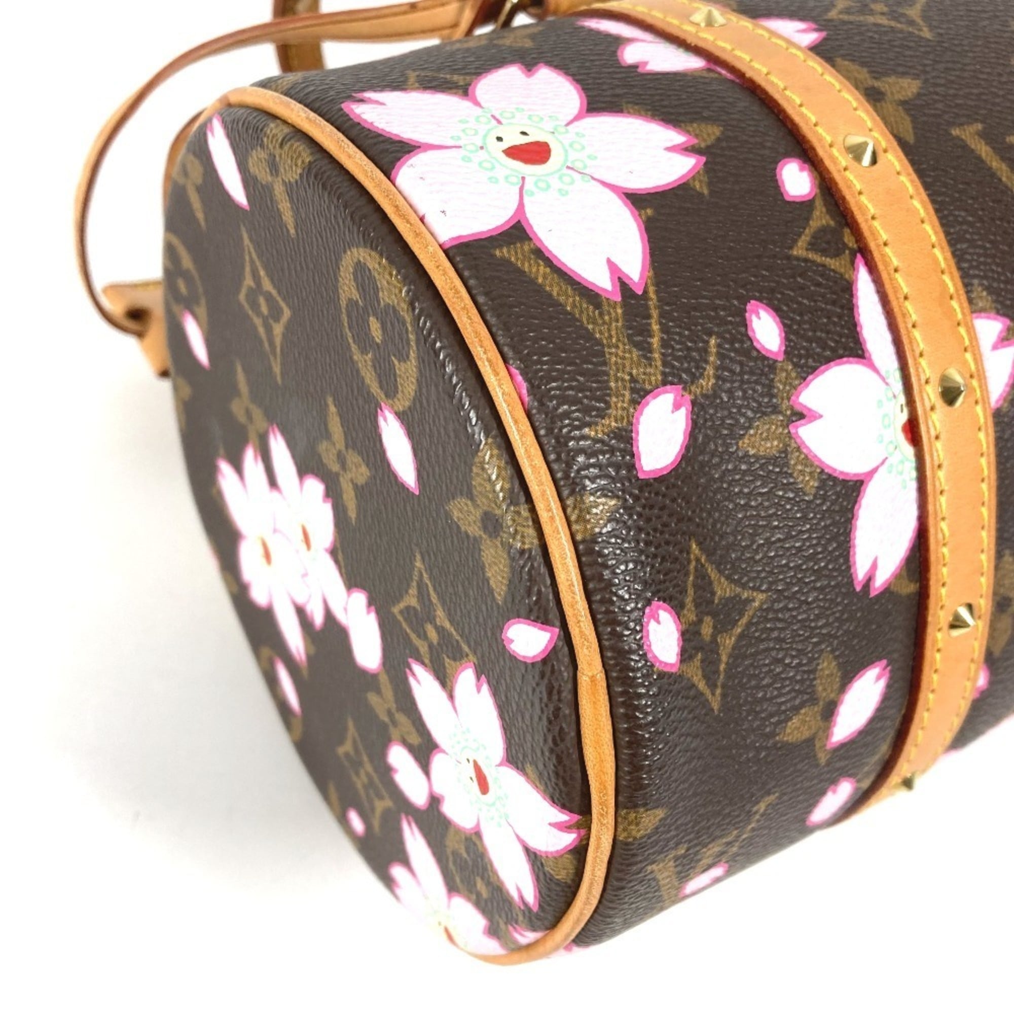 Louis Vuitton Brown Pink Monogram Cherry Blossom Handbag Shoulder Bag Tote Bag (Pre-Owned)