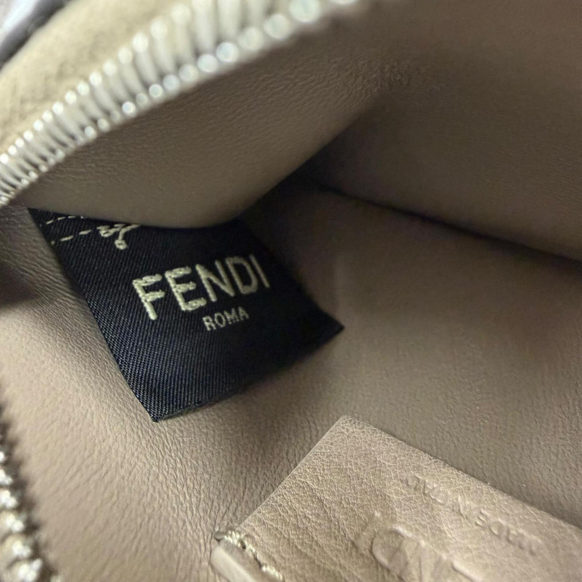 Fendi Gray Leather Coin Purse/Coin Case (Pre-Owned)