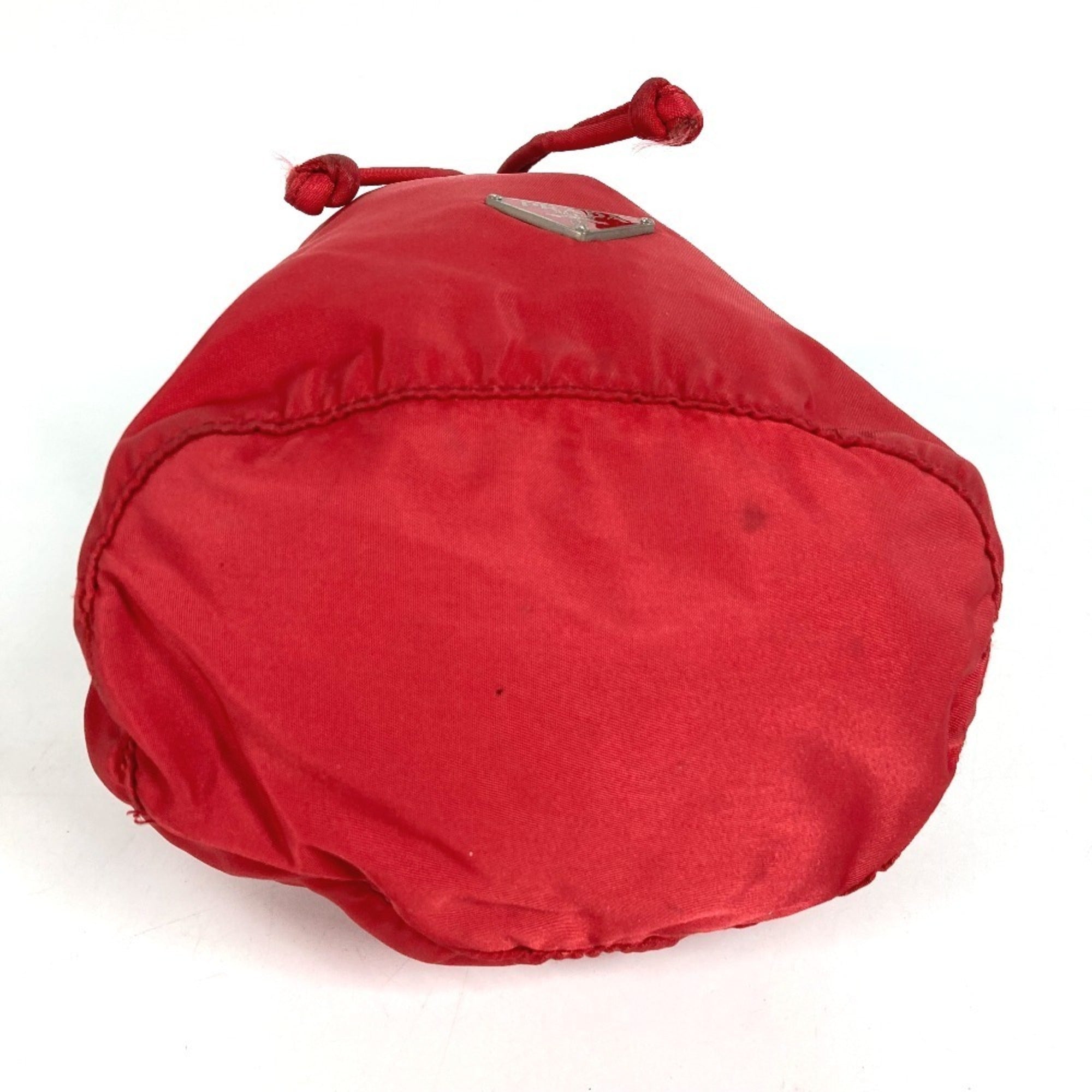 Prada Red Color Nylon Handbag Pouch (Pre-Owned)