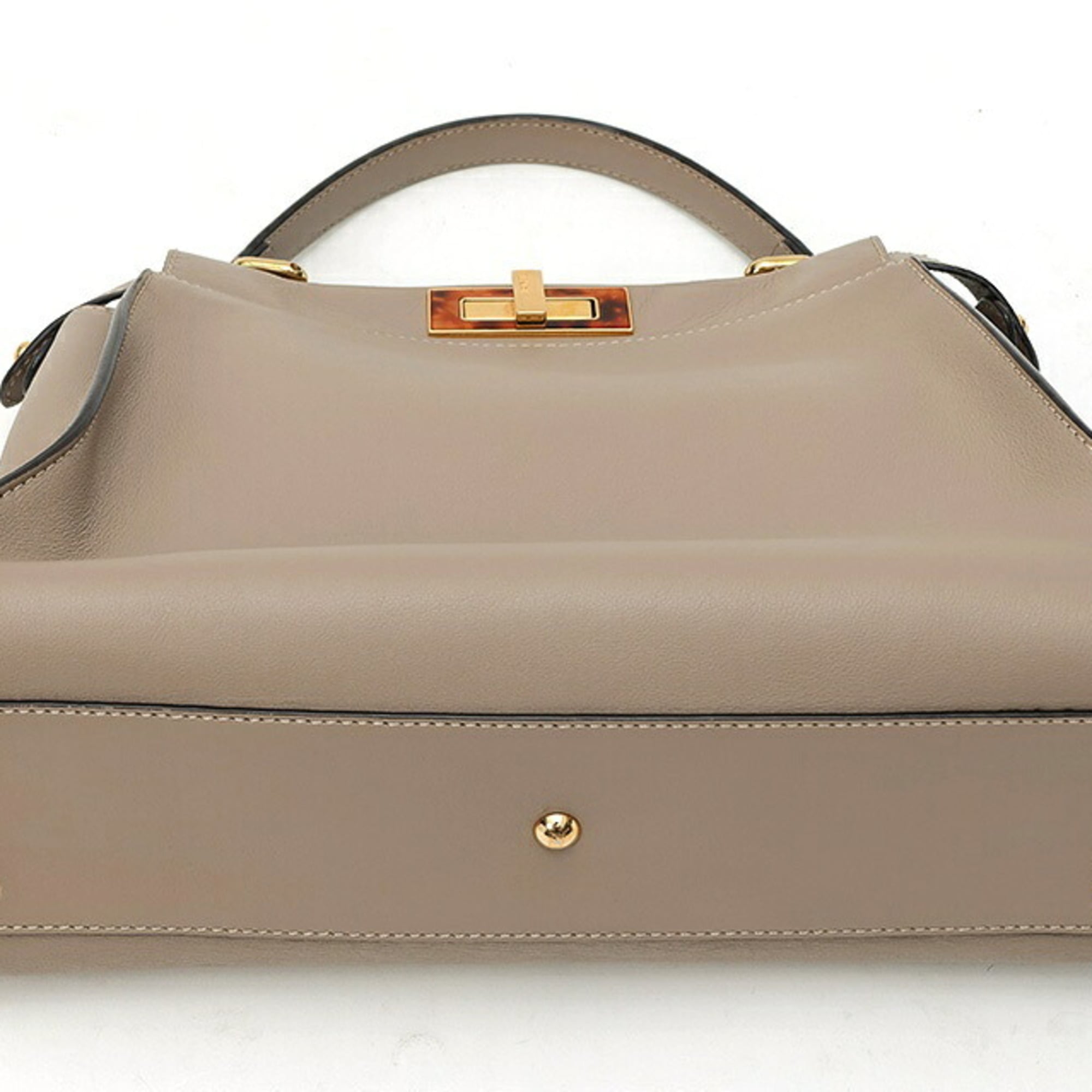 Fendi Grayish Leather Shoulder Bag (Pre-Owned)