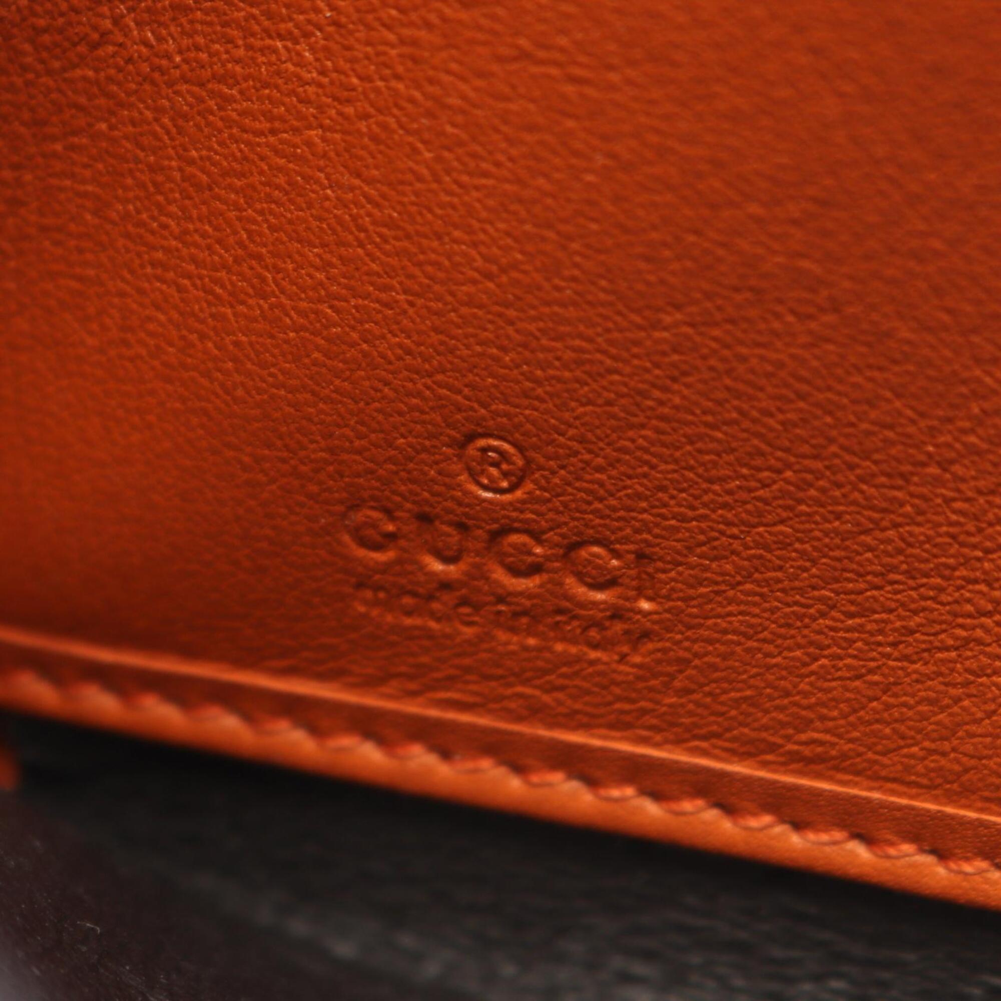 Gucci Orange Leather Long Wallet (Bi-Fold) (Pre-Owned)
