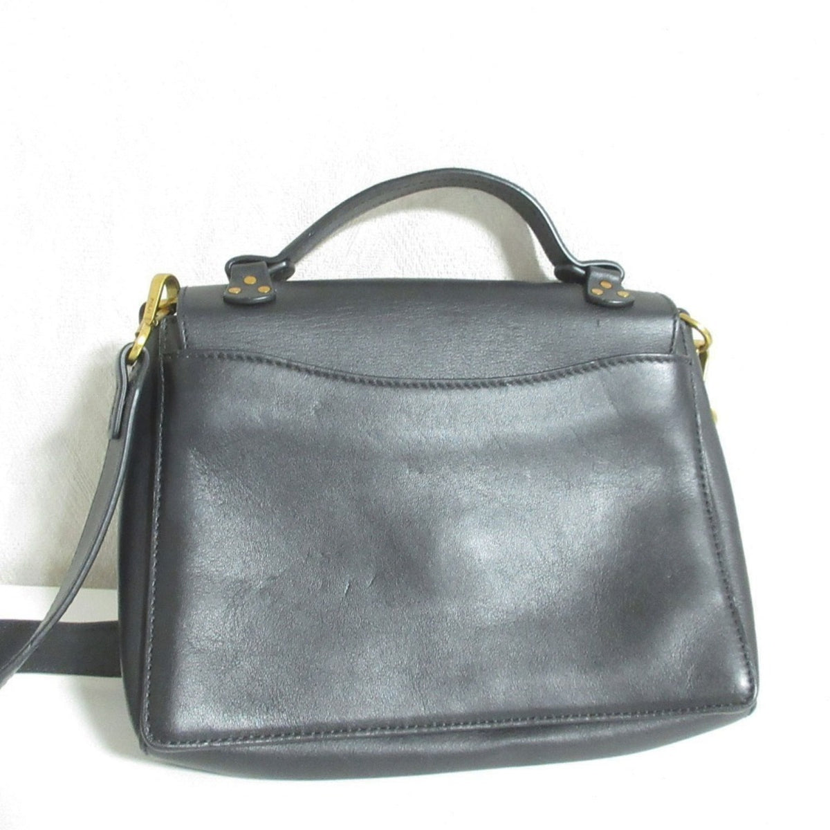 Ralph Lauren Black Leather Handbag Shoulder Bag (Pre-Owned)