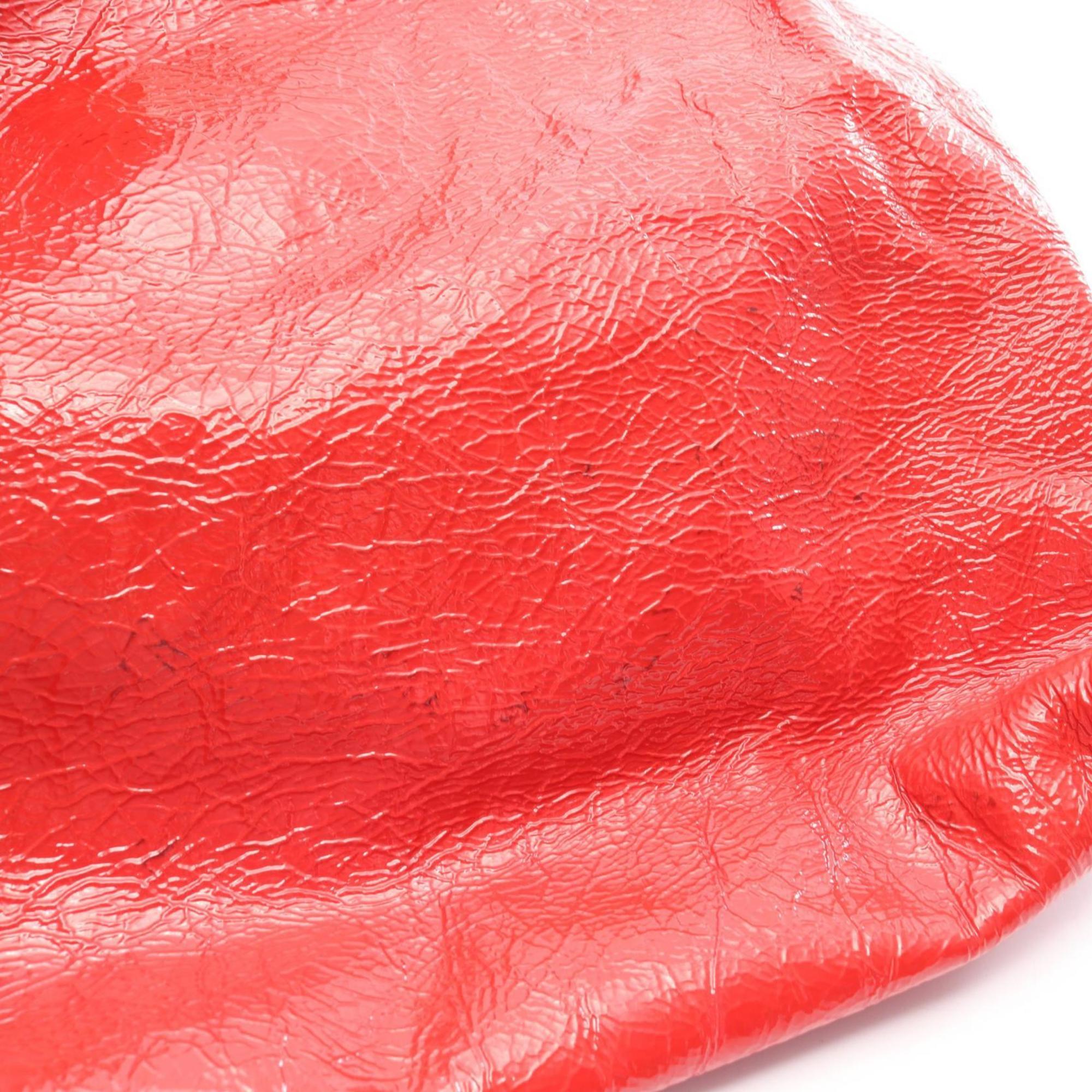 Prada Red Color Patent Leather Handbag Tote Bag (Pre-Owned)